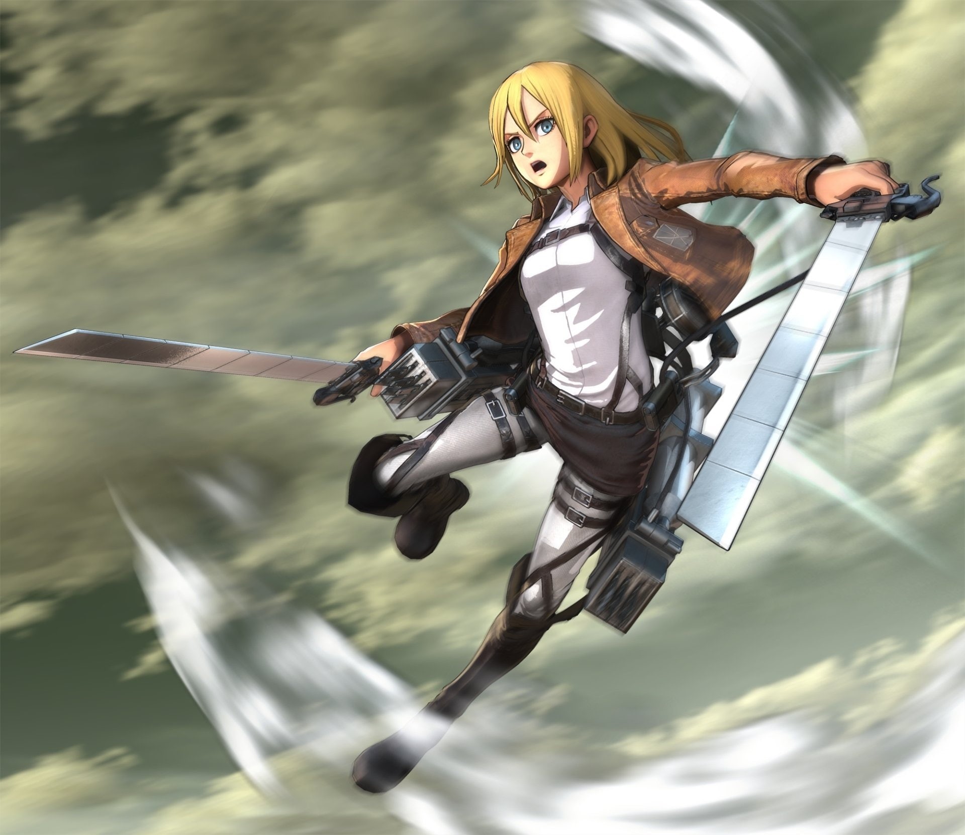 Blonde, Historia Reiss, Attack On Titan, 1080P, Blue Eyes, Uniform, Weapon, Short Hair, Blade, Anime, HD Wallpaper