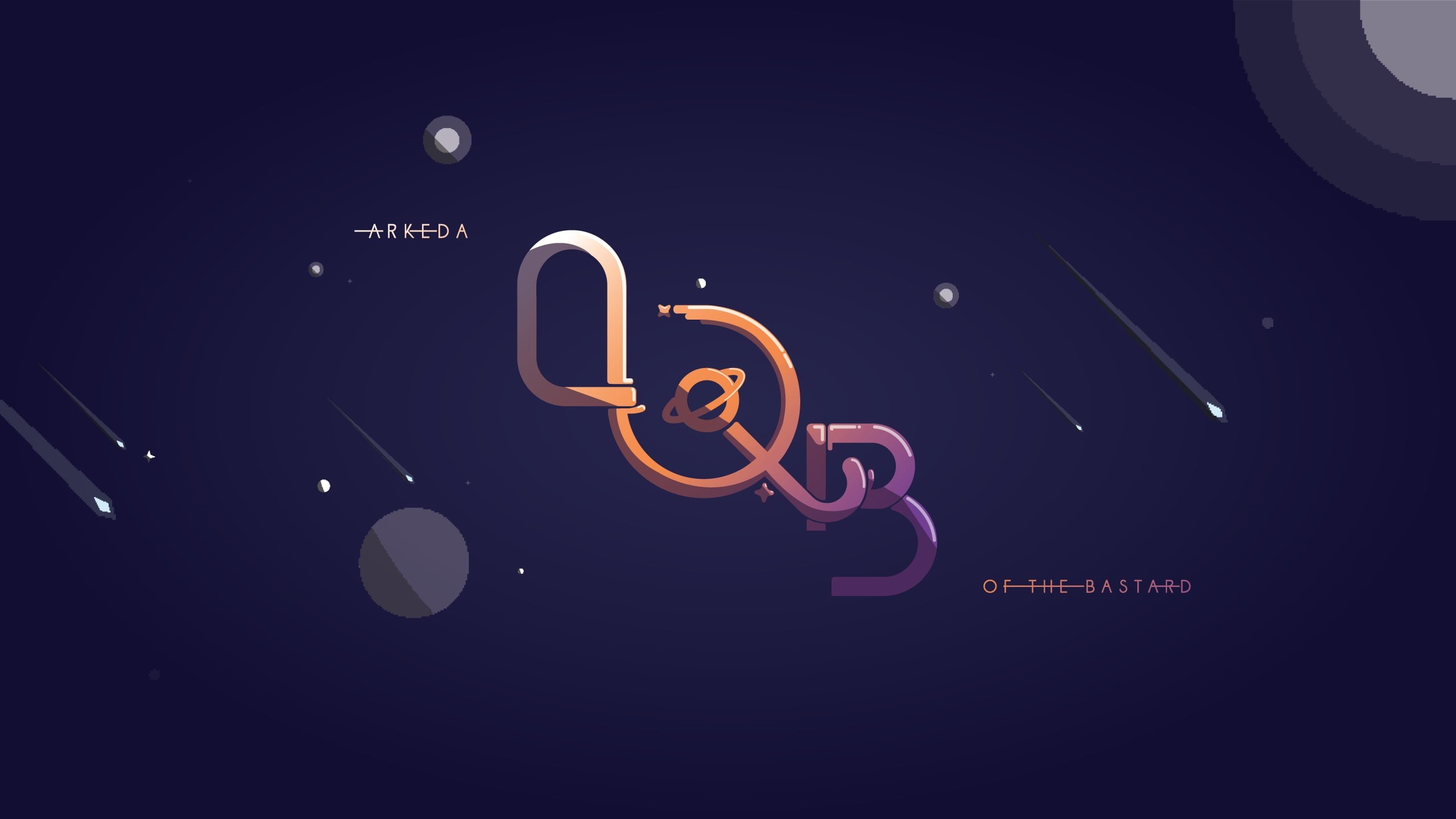 lighting equipment, sky, digital, logotype, close-up, space, b, night, musician, multi colored, technology, indoors, purple, glowing, text, 2K, HD Wallpaper