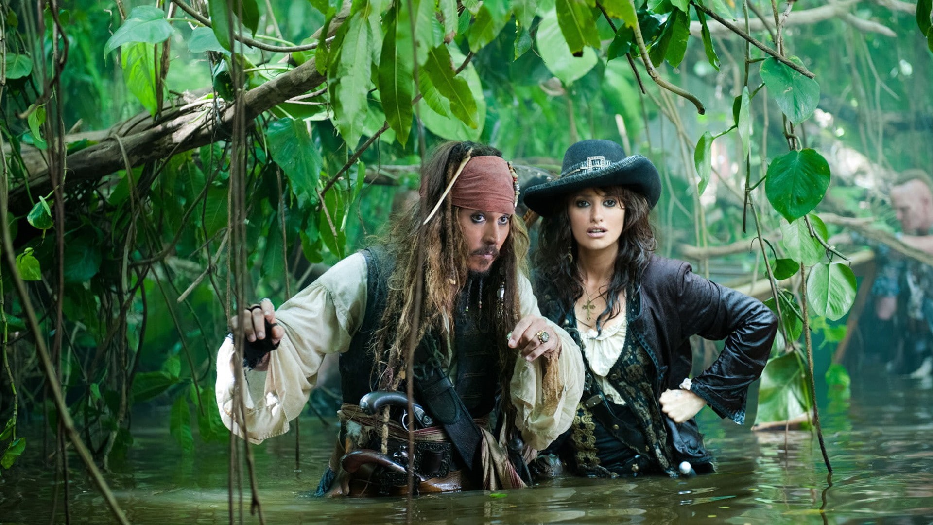 stranger, johnny, cruz, sparrow, tides, penelope, jack, captain, 1080P, depp, pirates, caribbean, HD Wallpaper