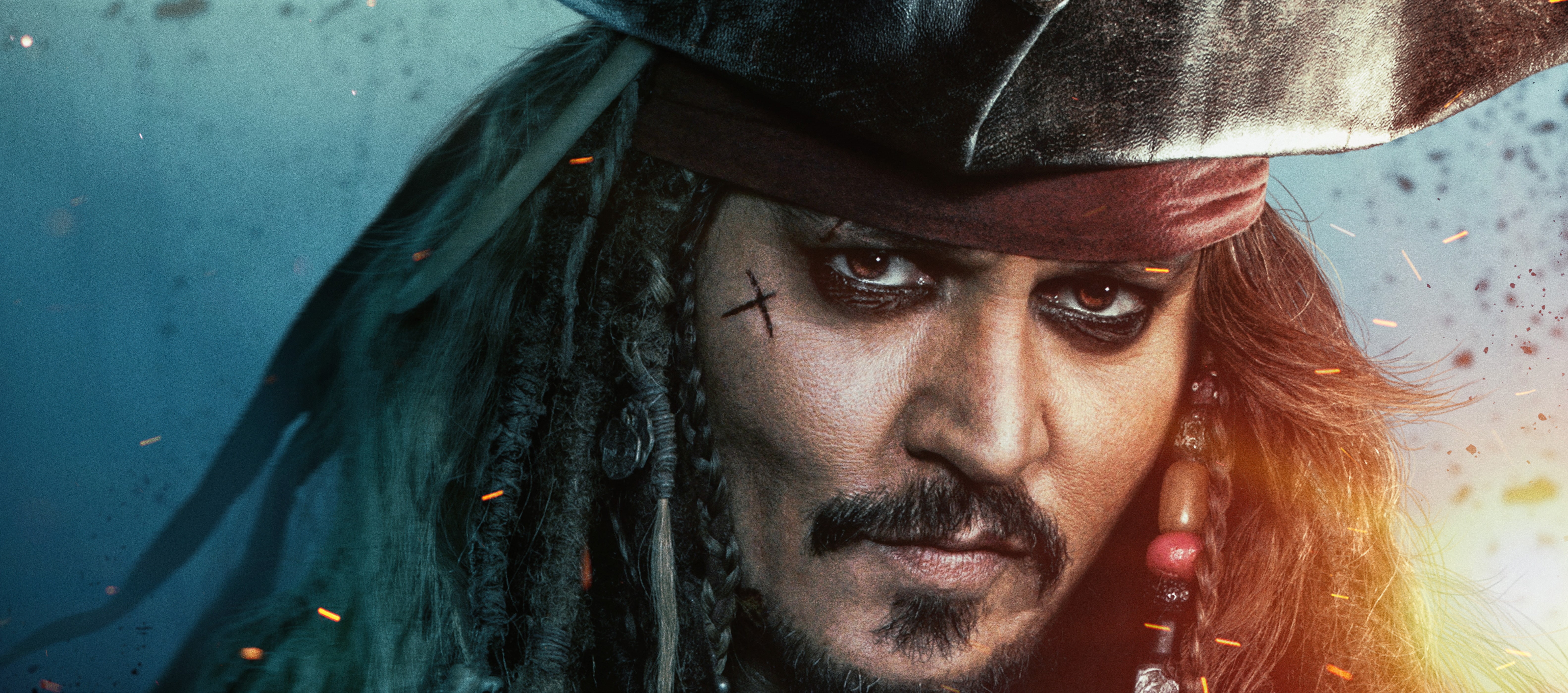 Captain Jack Sparrow, Pirates of the Caribbean: Dead Men Tell No Tales, Johnny Depp, 5K, HD Wallpaper