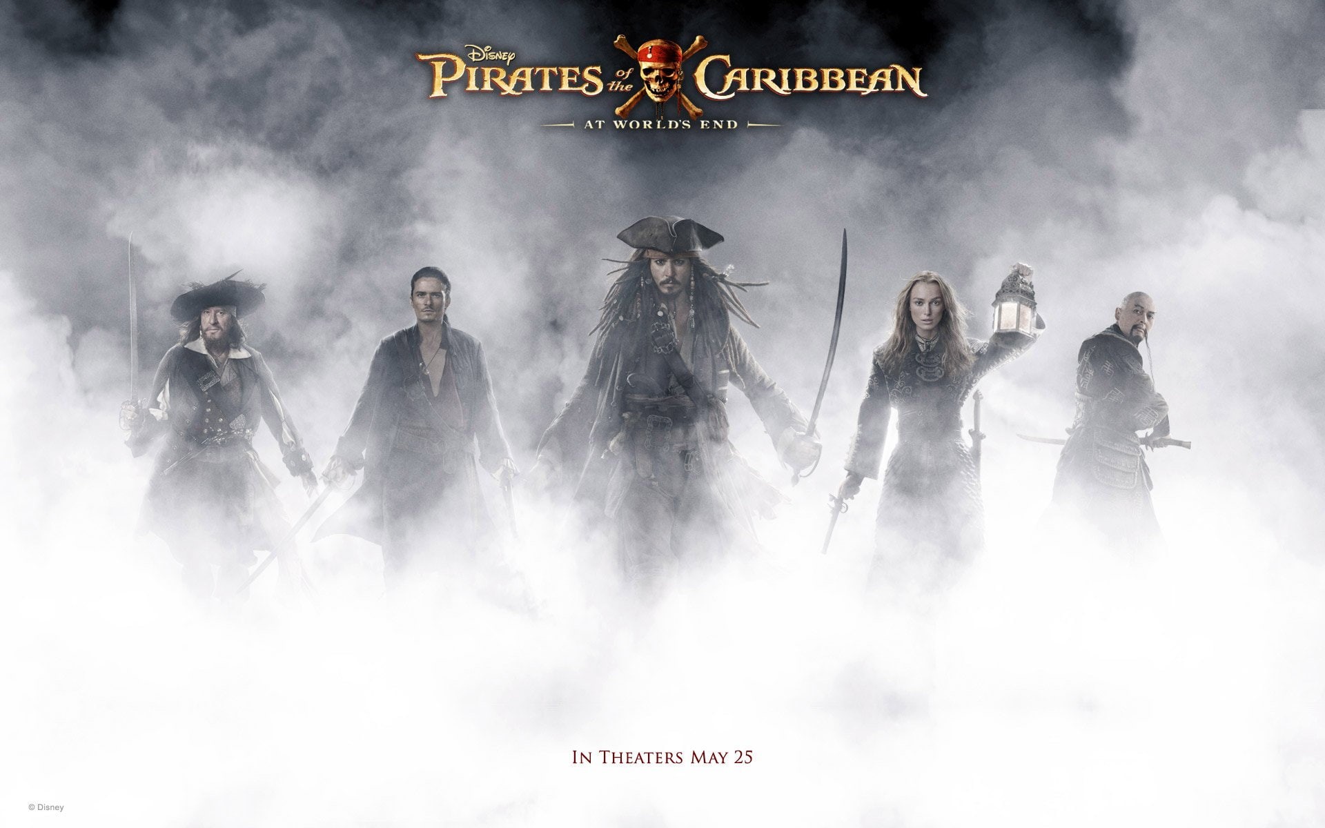 captain, bloom, caribbean, swann, keira, sparrow, johnny, geoffrey, barbossa, hector, pirates, depp, knightley, elizabeth, jack, rush, 1080P, orlando, HD Wallpaper