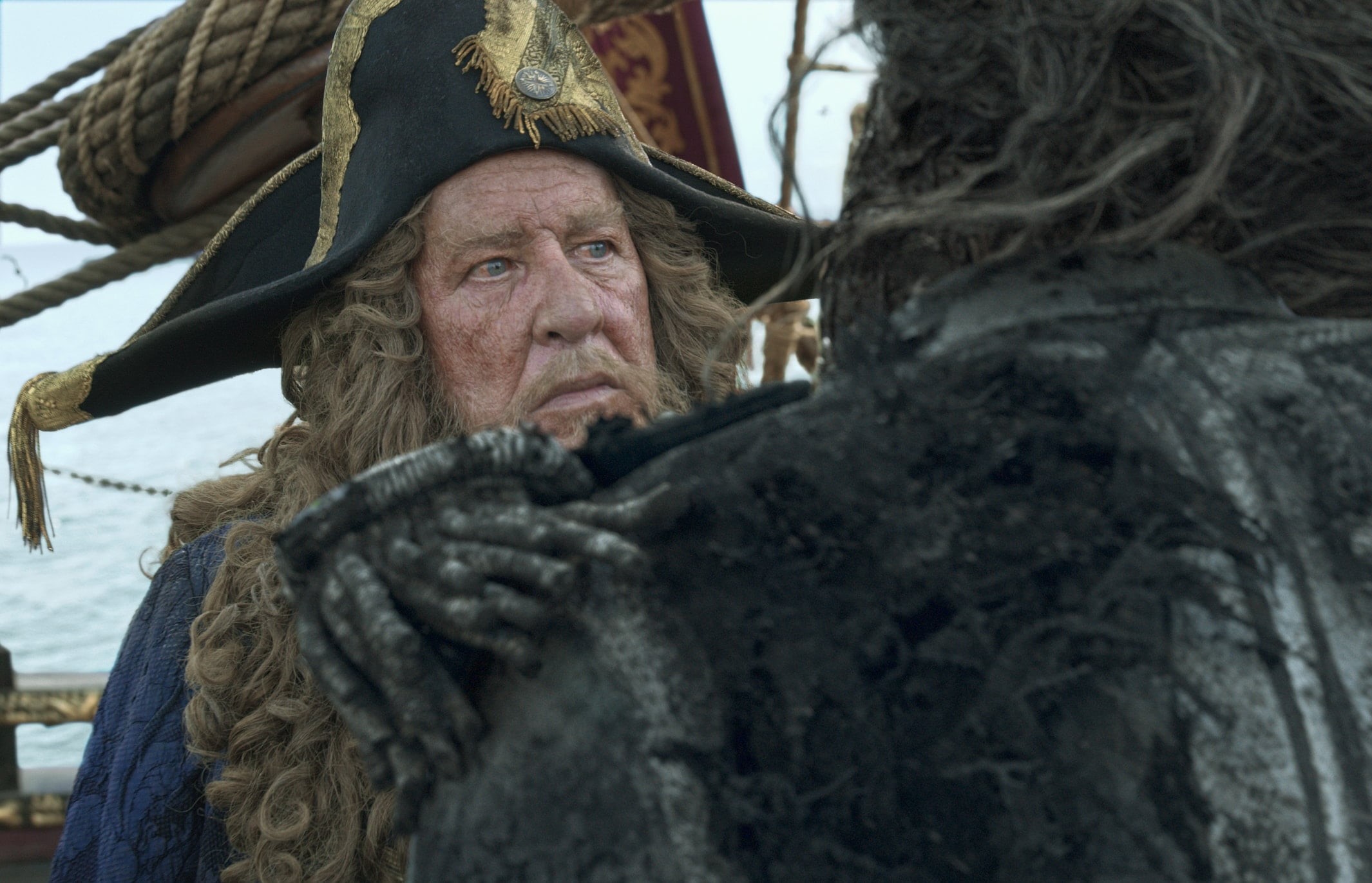 human face, looking, movies, Pirates of the Caribbean: Dead Men Tell No Tales, Pirates of the Caribbean, clothing, hat, hairstyle, statue, facial hair, HD Wallpaper