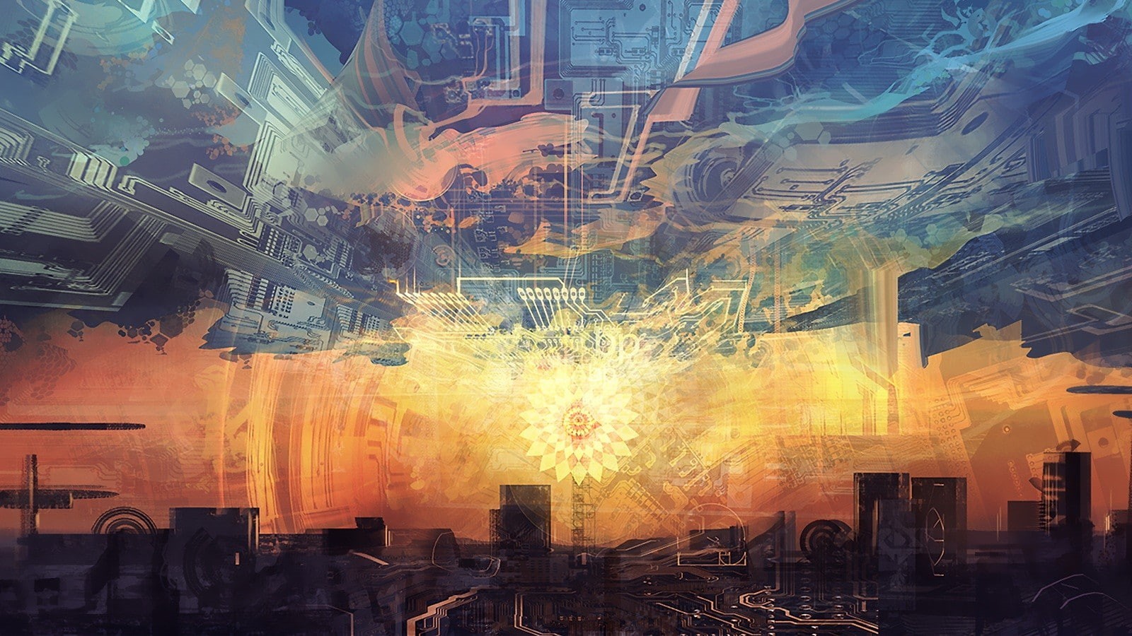 720P, artwork, Android Jones, circuits, HD Wallpaper