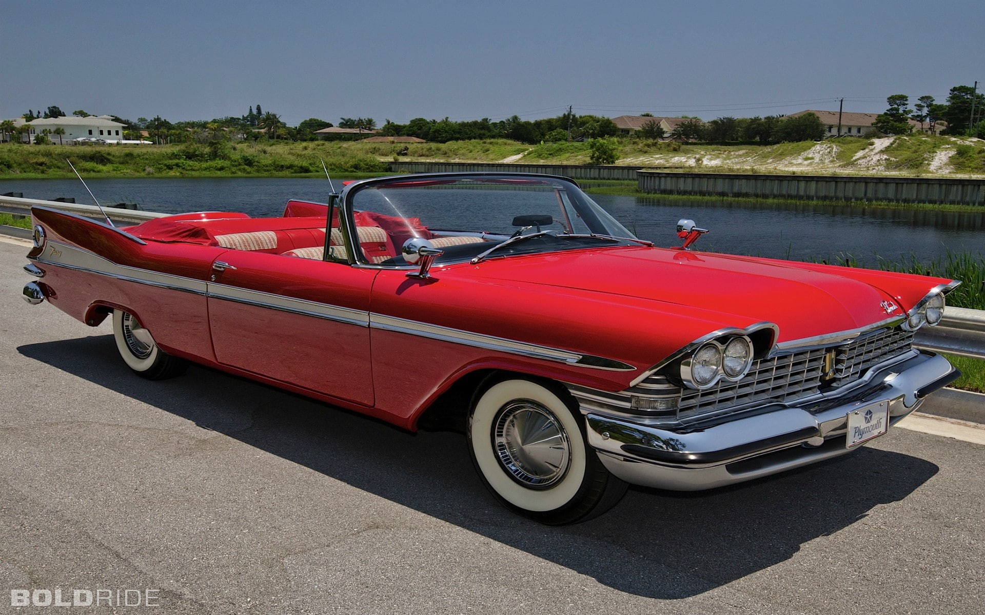 red cars, vehicle, car, Oldtimer, Plymouth, vintage, 1080P, HD Wallpaper