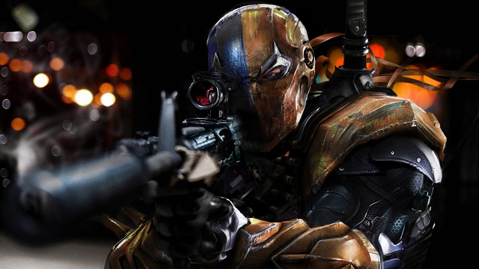 character, protective Mask - Workwear, one person, futuristic, power, brown, machinery, helmet, operator, armed Forces, gun, body Armor, indoors, killer, HD Wallpaper