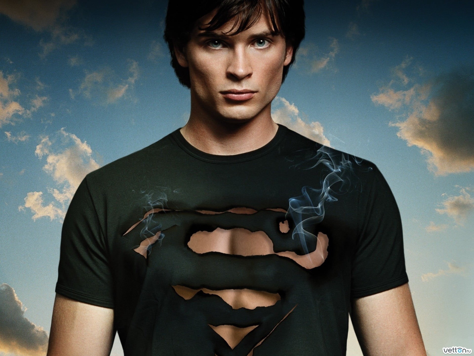 portrait, standing, blue, s, Superman, digital composite, people, Smallville, young Adult, masculinity, gray, real people, waist up, looking at camera, HD Wallpaper