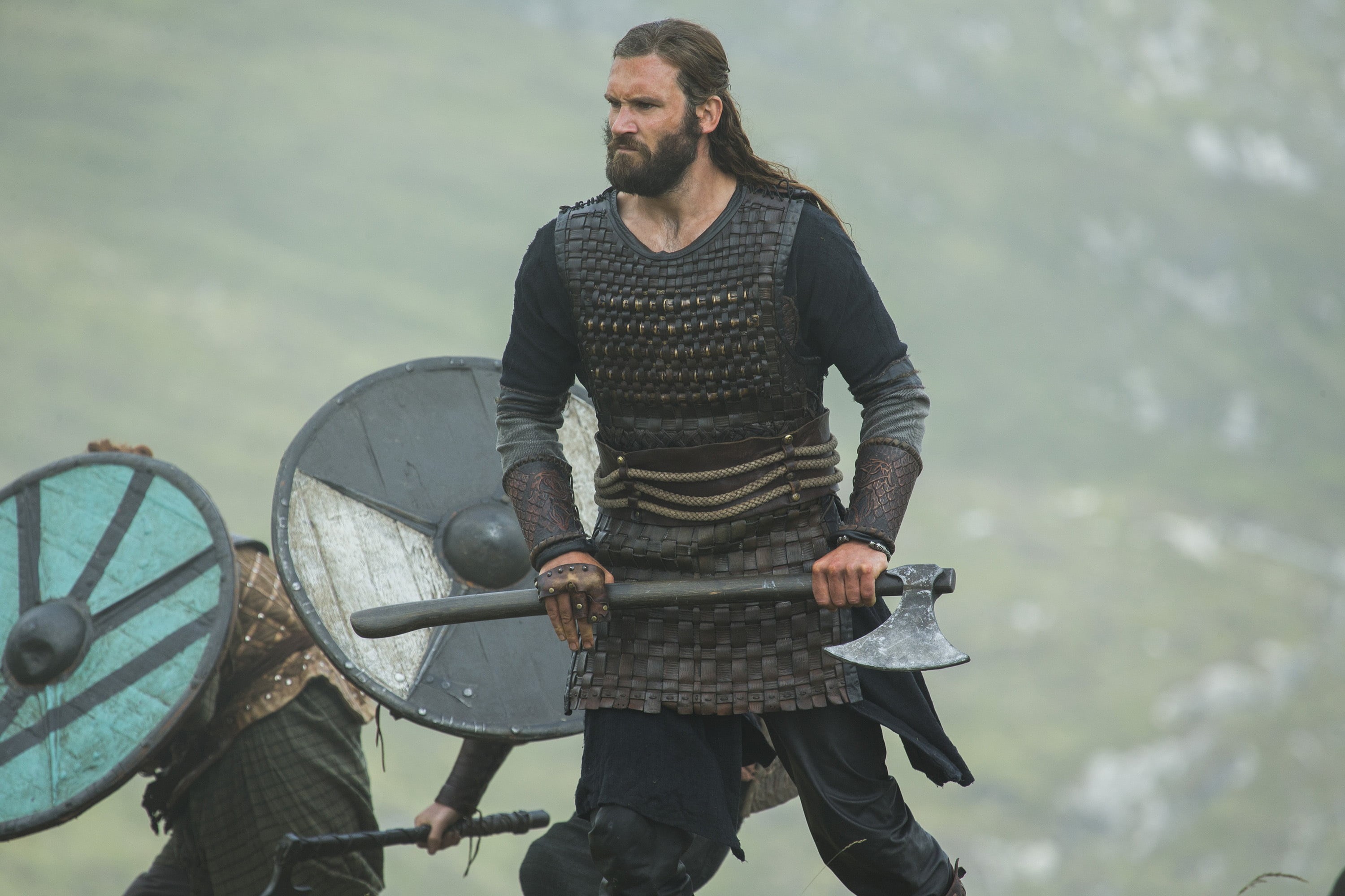 Vikings, front view, leisure activity, Clive Standen, standing, one person, young adult, focus on foreground, axe, young men, real people, long, nature, HD Wallpaper