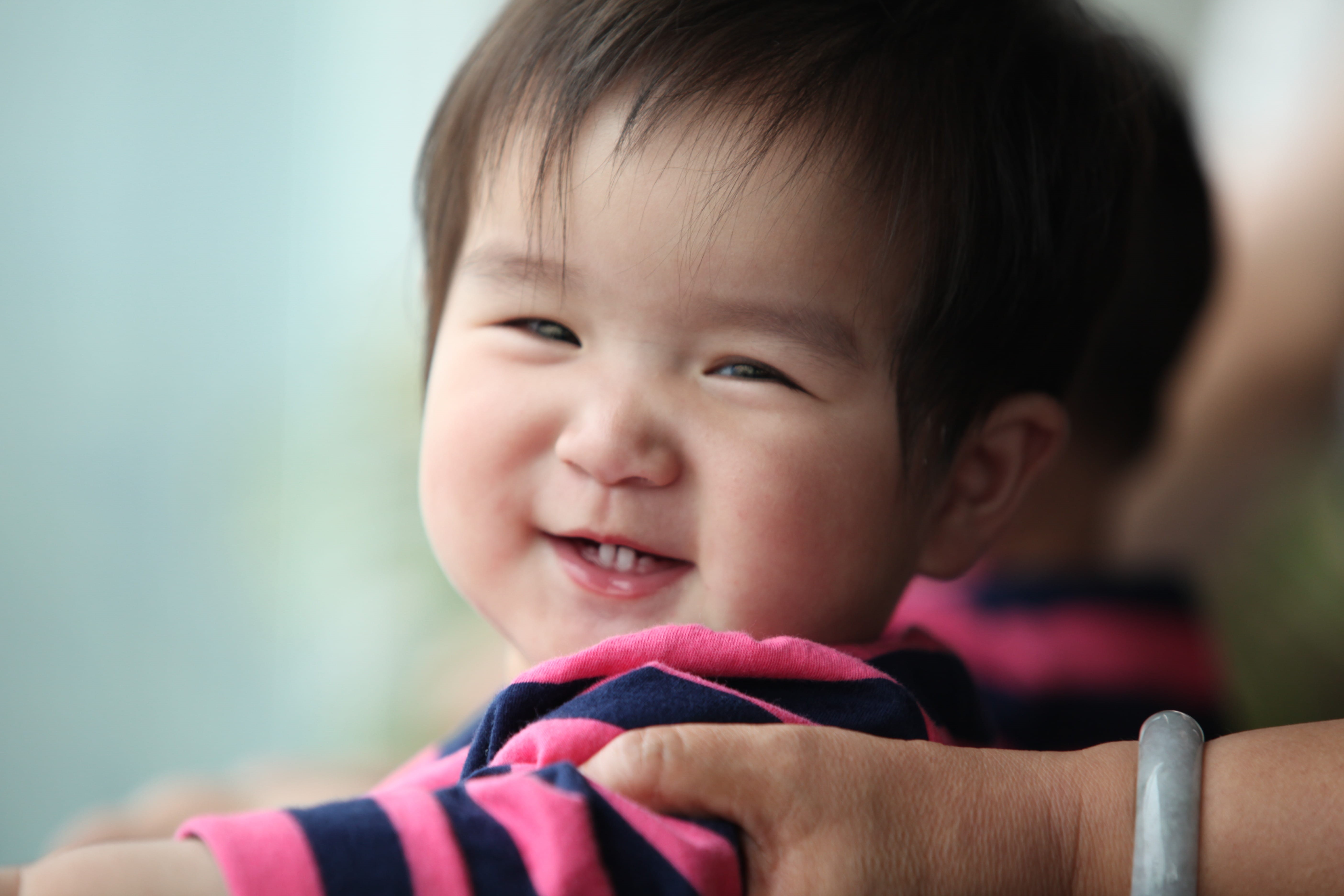 one Person, innocence, focus on foreground, little, macro shot, shot, shirt, young, chinese Ethnicity, smile, 5K, person, baby boy, small, black, headshot, HD Wallpaper
