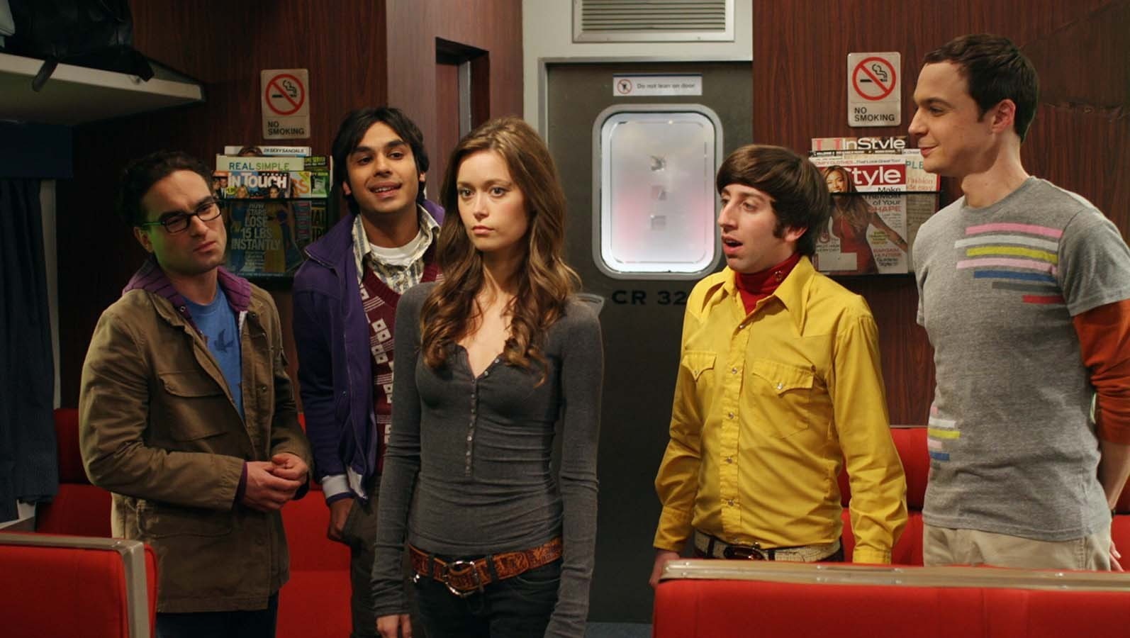 The Big Bang Theory, Leonard Hofstadter, waiting, group of people, 720P, young men, casual clothing, adult, child, men, adolescence, Summer Glau, three quarter length, HD Wallpaper