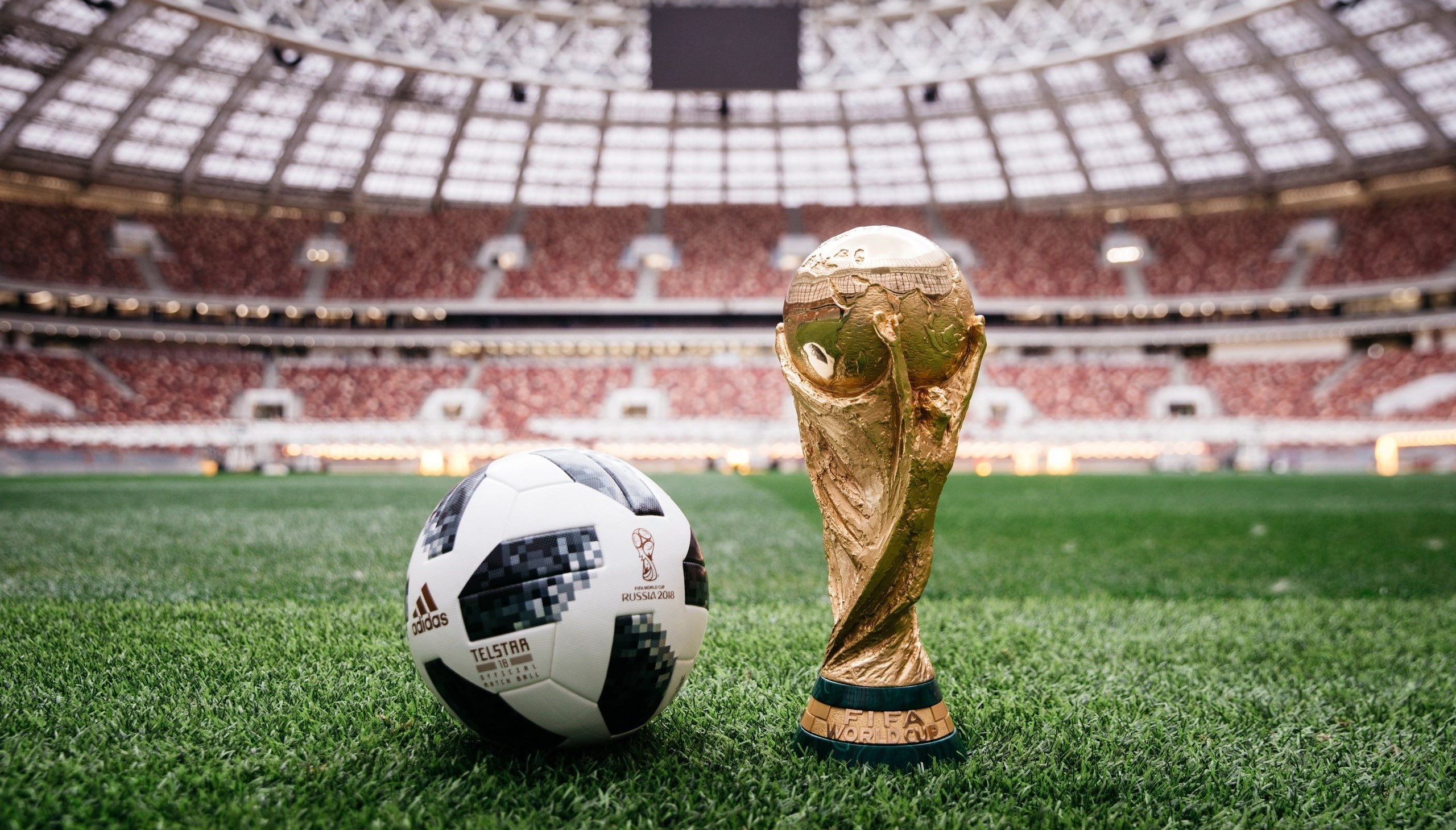 Stadium of the country, The Main Stadium, Telstar, The world Cup in Russia, The FIFA world Cup, Telstar 18, The world Cup in 2018, Adidas, Sport, World Cup 2018, HD Wallpaper