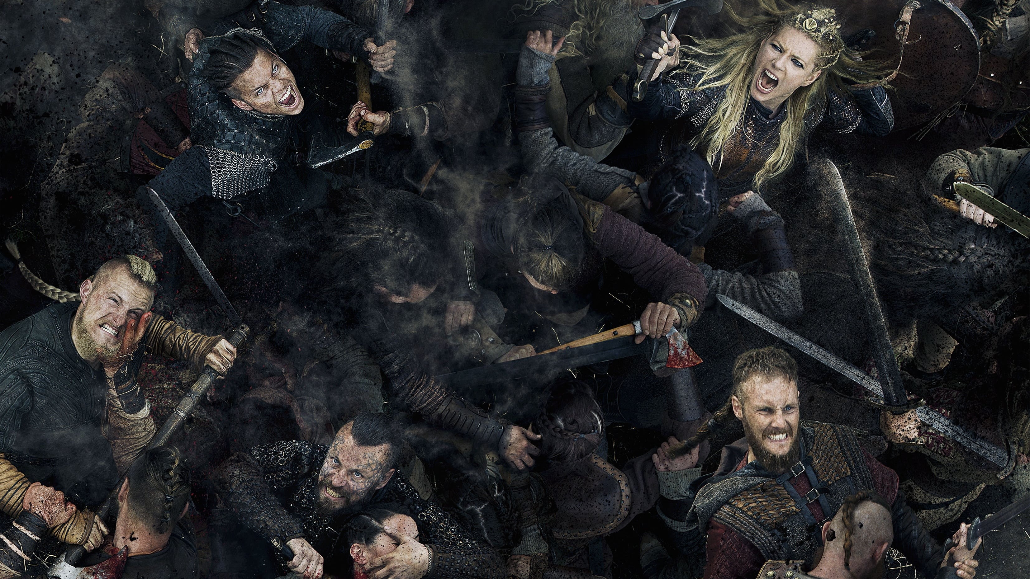 Katheryn Winnick, 2K, sword, fighting, Vikings (TV series), BBC, Lagertha Lothbrok, HD Wallpaper