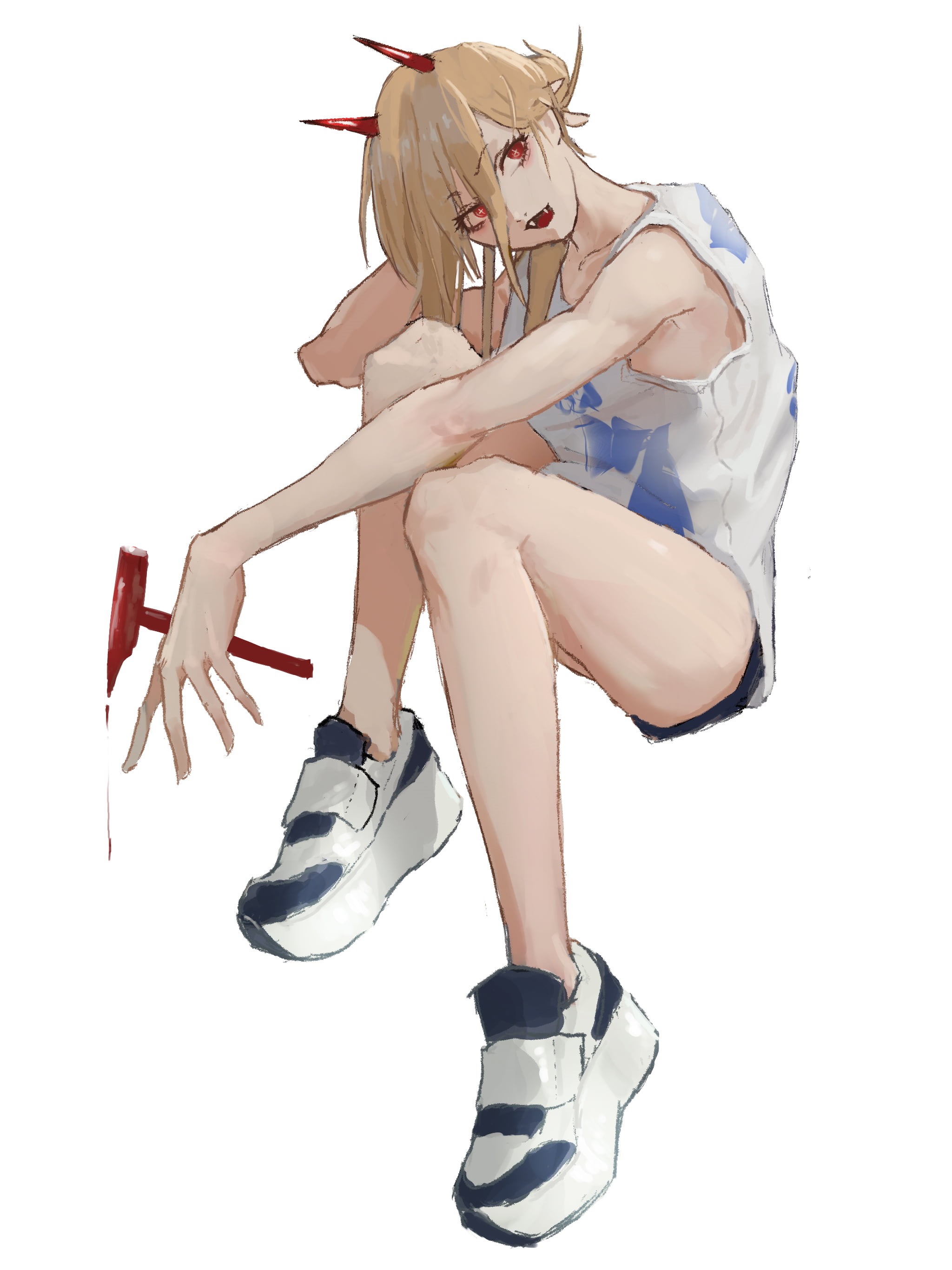 Power(Character), 2K, Neg, anime girls, Chainsaw Man, Phone HD Wallpaper