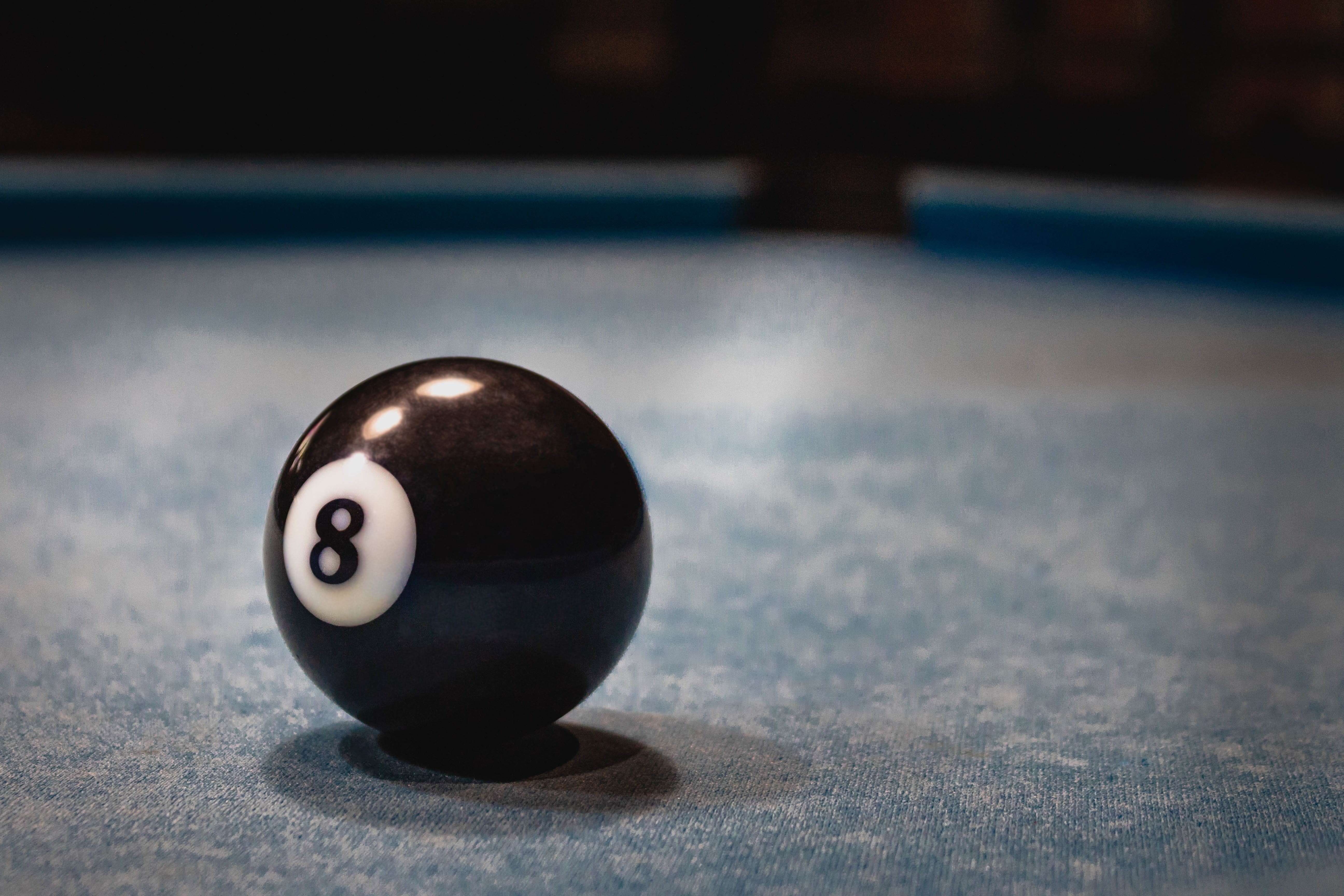 black, shadow, snooker, sphere, single object, eight, billard eight, pool cue, pool - cue sport, 5K, blackbilliardeight, billard black eight, blue, pool ball, HD Wallpaper
