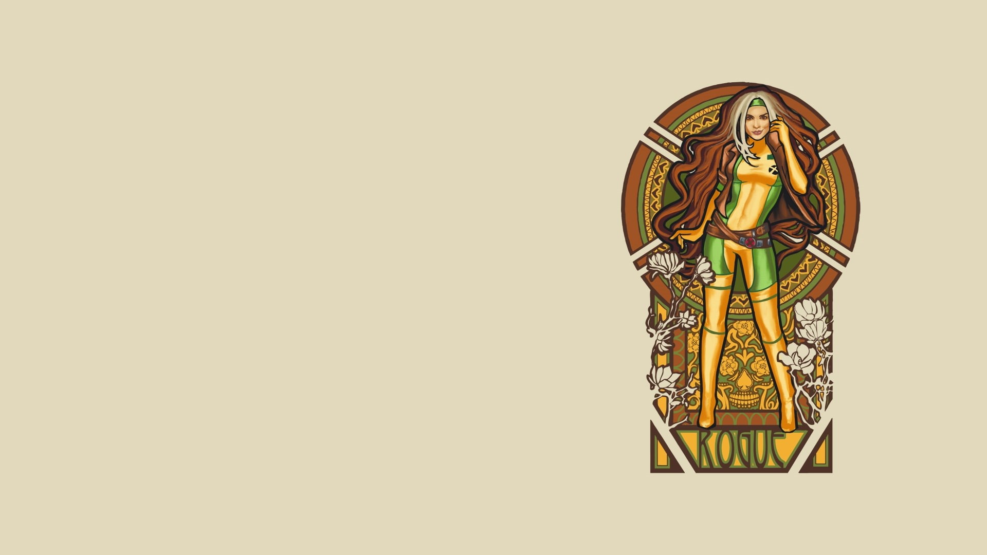 X-Men, xmen, art, x, Rogue, artwork, glasses, 1080P, people, hd, stained, glass, HD Wallpaper