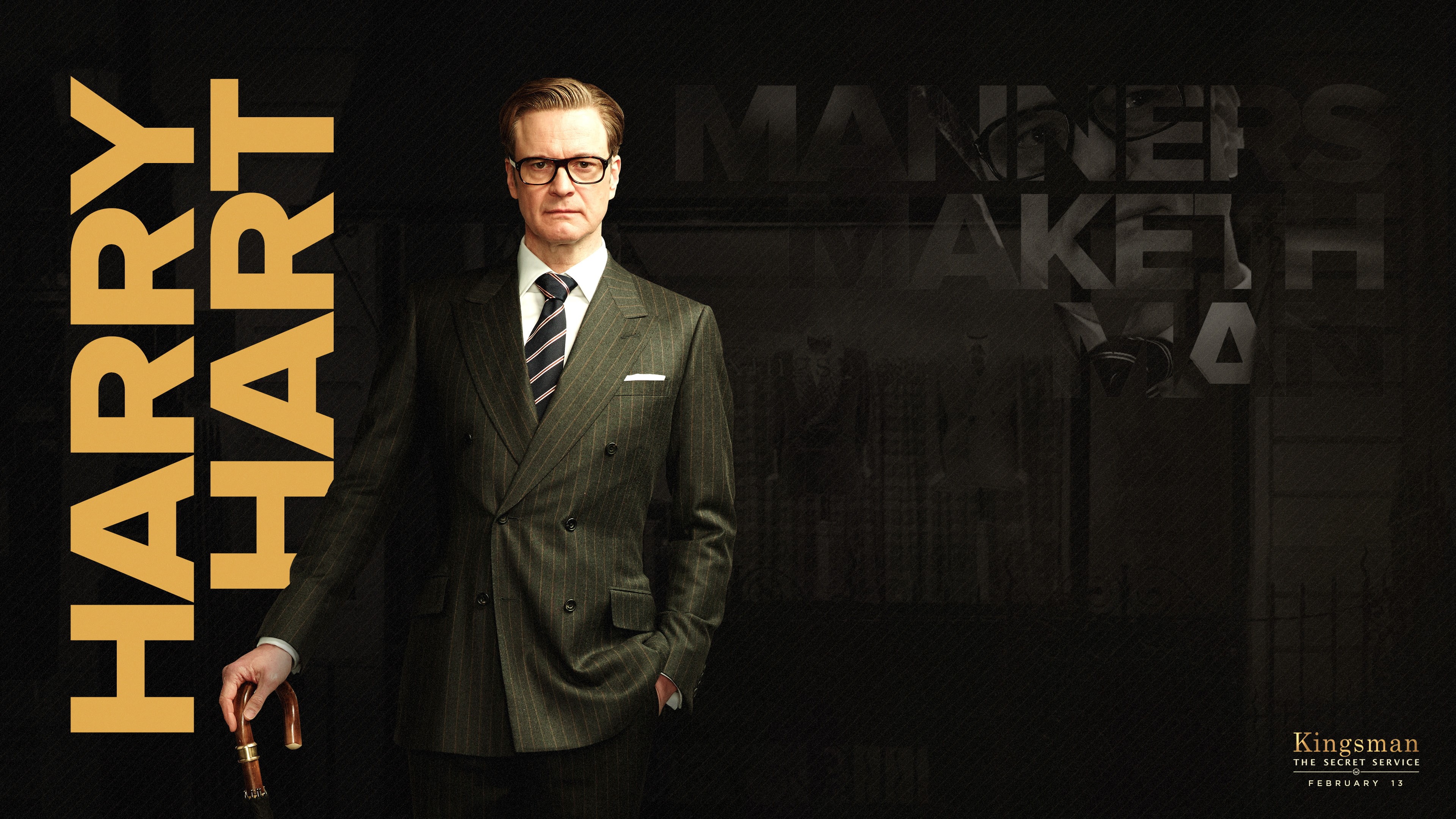 front view, young men, full suit, 4K, formalwear, looking at camera, males, one person, eyeglasses, Kingsman: The Golden Circle, 2017, suit, three quarter length, HD Wallpaper