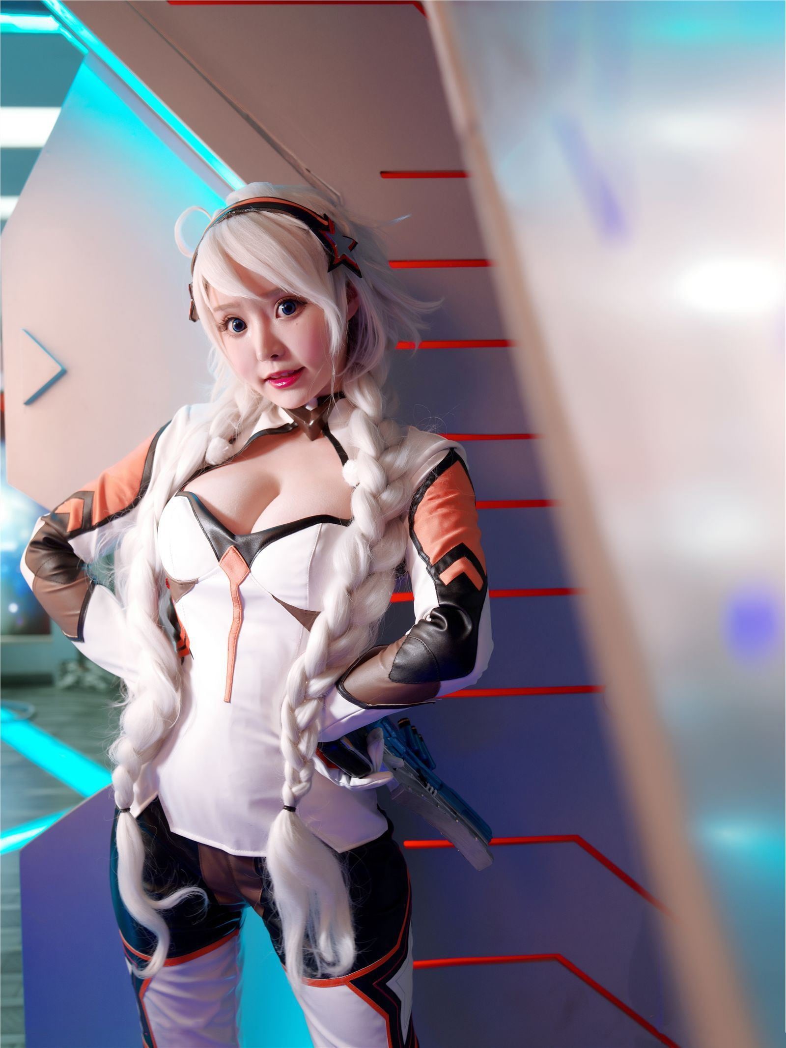 beauty, fashion, hair, hairstyle, 1080P, clothing, standing, cosplay, portrait, blond hair, Guns Girl - School Day Z, women, beautiful woman, sport, females, Phone HD Wallpaper