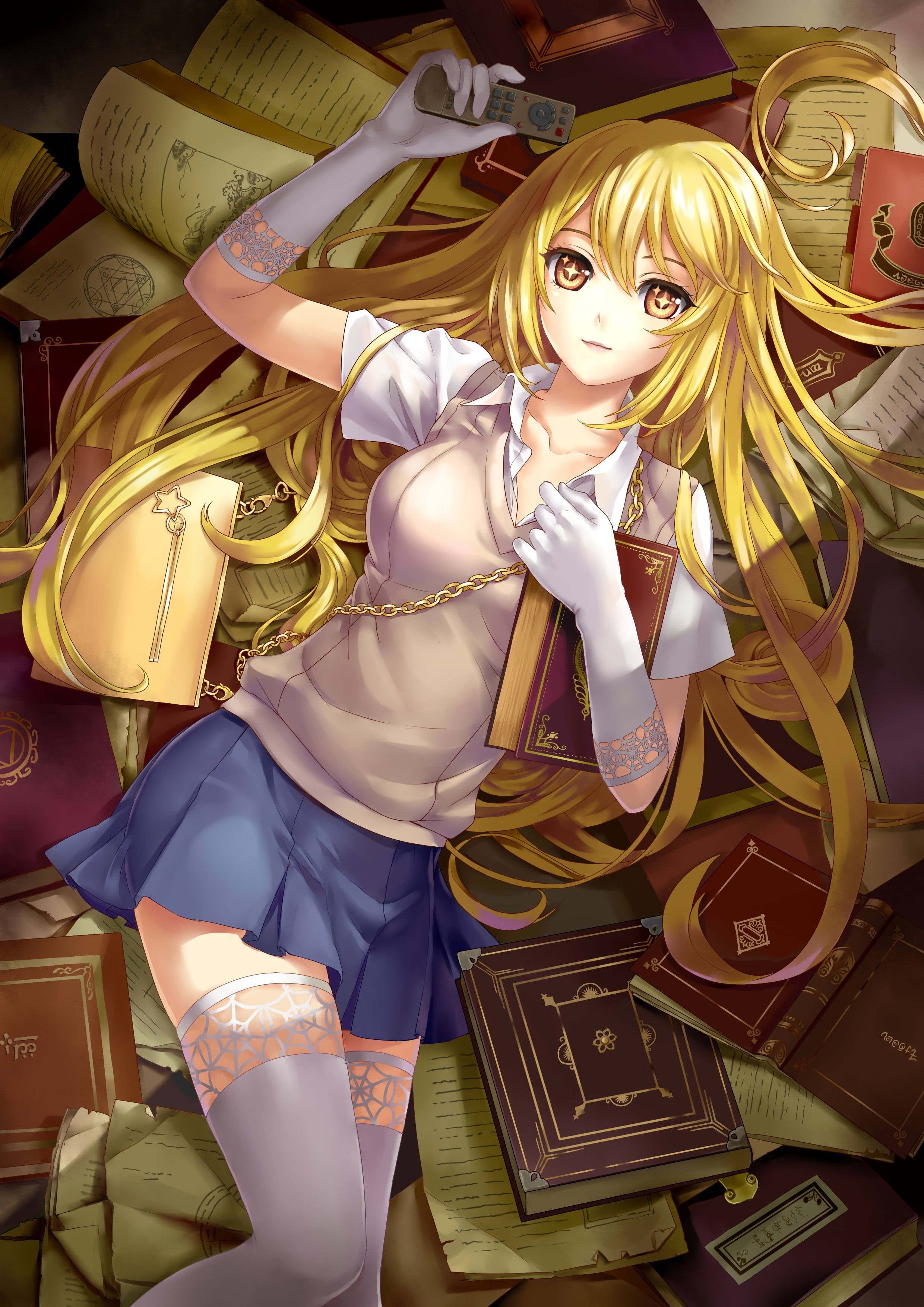 clothing, indoors, hairstyle, anime girls, To Aru Kagaku no Railgun, anime, gold colored, blonde, portrait, one person, representation, hair, looking at camera, Phone HD Wallpaper