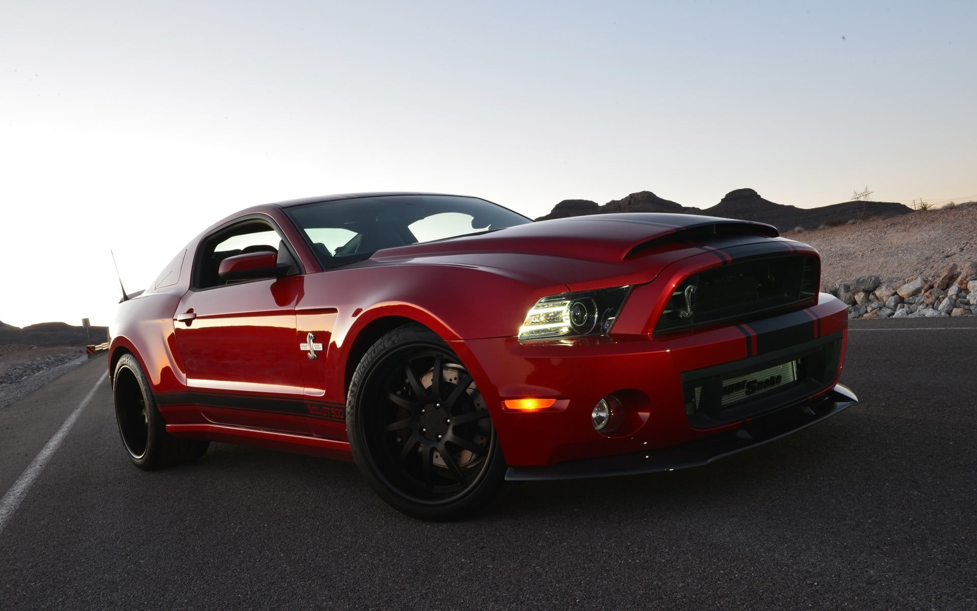 copy space, stationary, red, no people, road trip, travel, Shelby, land vehicle, car, ford, convertible, Shelby GT500, street, mode of transportation, motor vehicle, HD Wallpaper