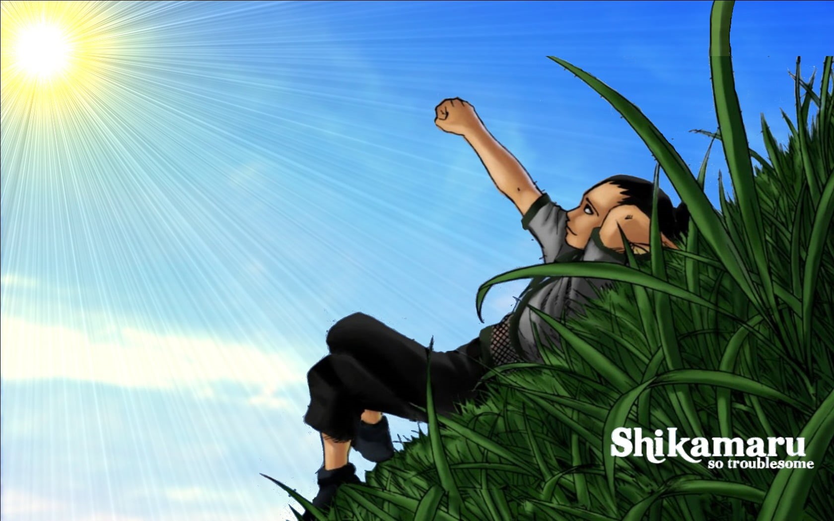 toy, one person, plastic, low angle view, brown, nature, 720P, sky, plant, green color, Nara Shikamaru, Uzumaki Naruto, real people, day, text, leisure activity, HD Wallpaper