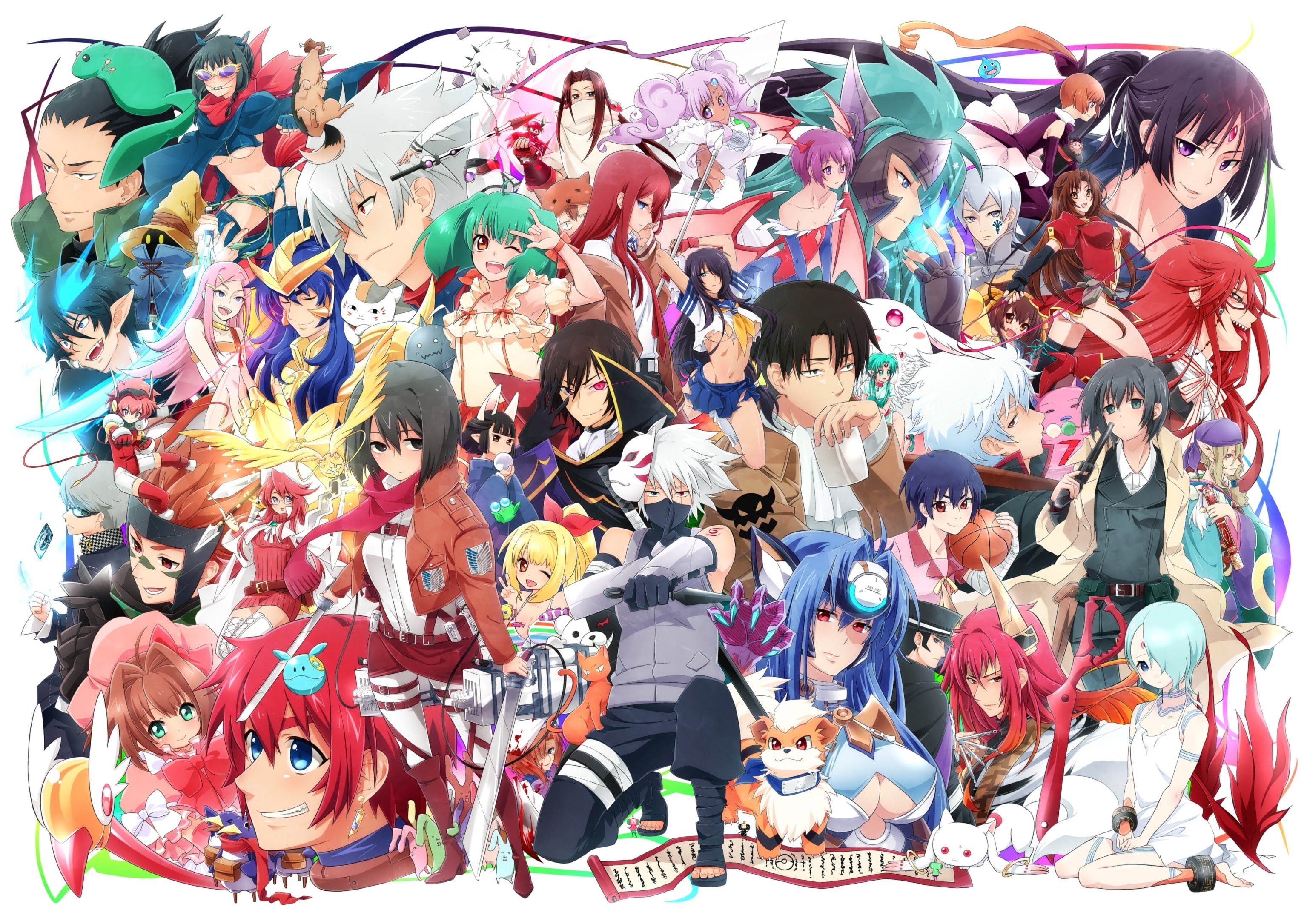 Blue Exorcist, anime, Hatake Kakashi, Persona 3, Eureka Seven, Kill la Kill, anime girls, Shingeki no Kyojin, 2K, Nara Shikamaru, Shaman King, Naruto Shippuuden, HD Wallpaper