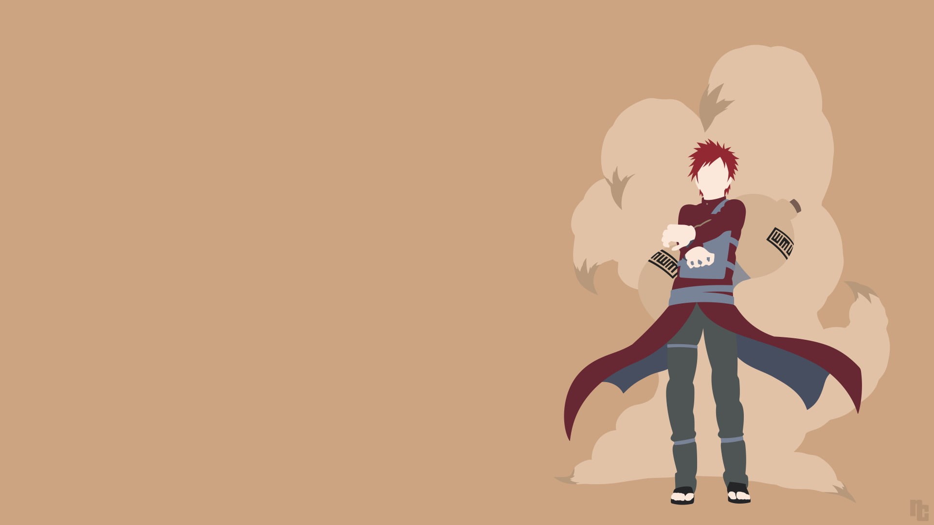 Anime, Minimalist, 1080P, Naruto, Gaara (Naruto), HD Wallpaper