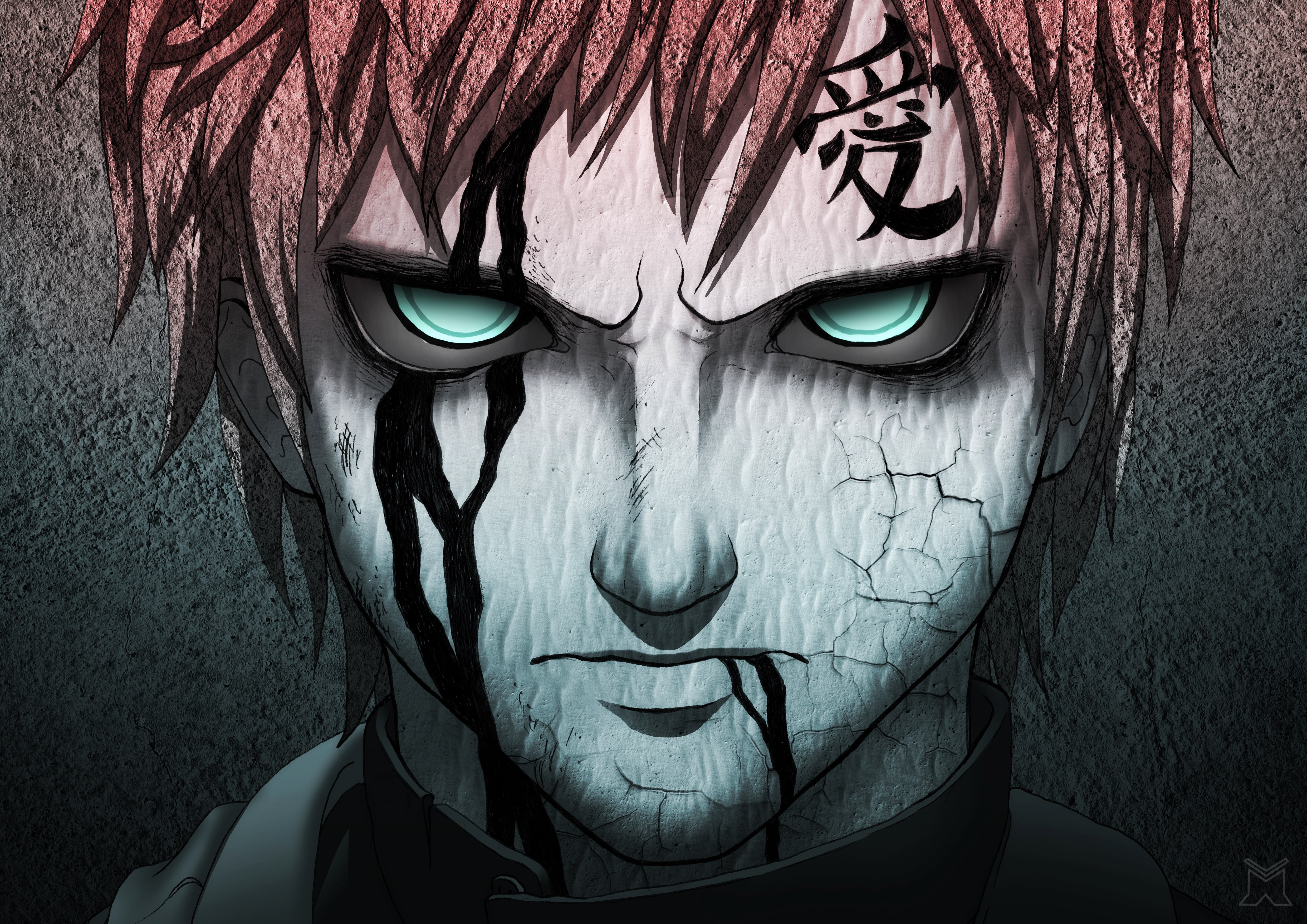 4K, Blue Eyes, Naruto, Tattoo, Gaara (Naruto), Boy, Anime, Man, HD Wallpaper