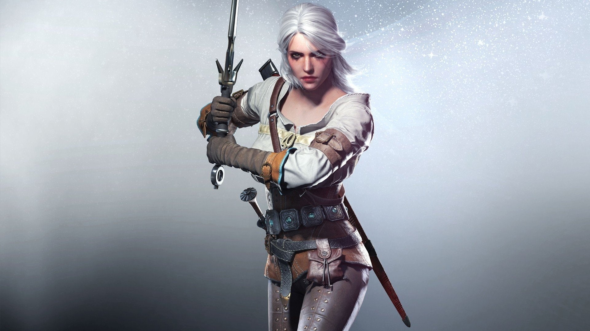 Zirael, look, 1080P, Cris, SCAR, girl, sword, Witcher, the, HD Wallpaper