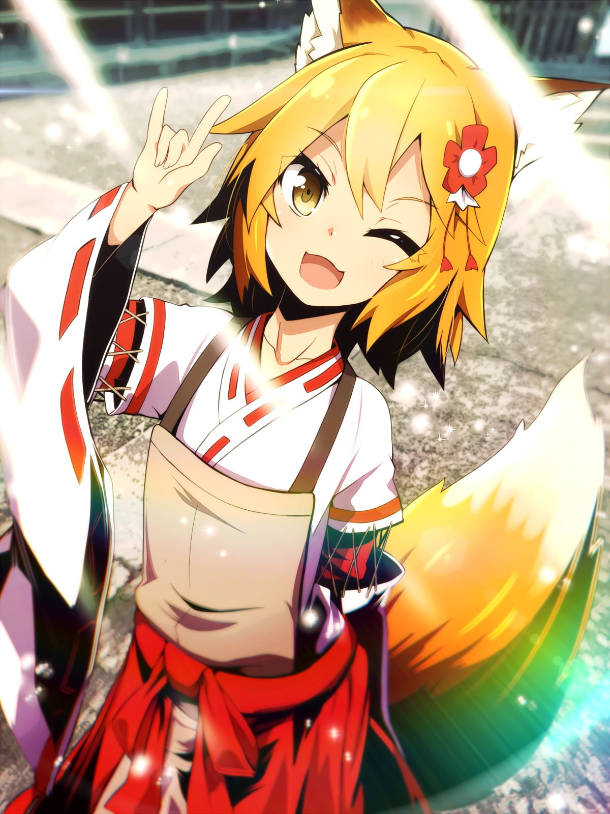anime girls, 720P, animal ears, kitsunemimi, anime, Sewayaki Kitsune no Senko-san, Phone HD Wallpaper