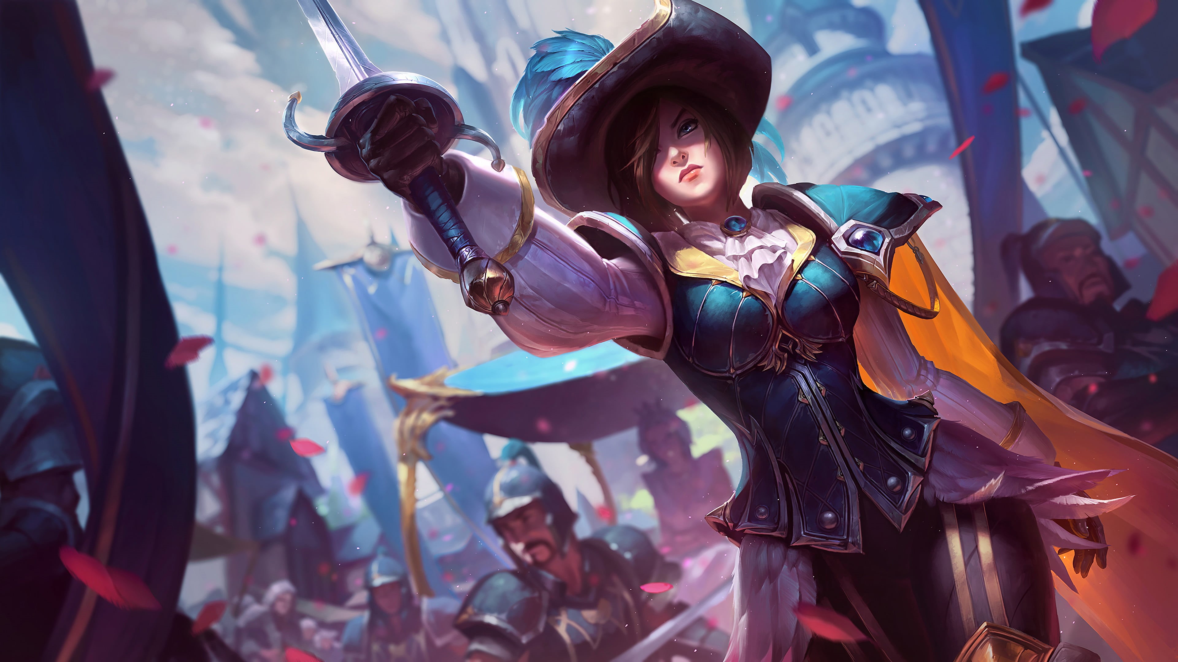 4K, challenge, grand, bladework, fighter, men, three quarter length, people, riposte, abilities, young women, fiora, clothing, happiness, day, dance, HD Wallpaper