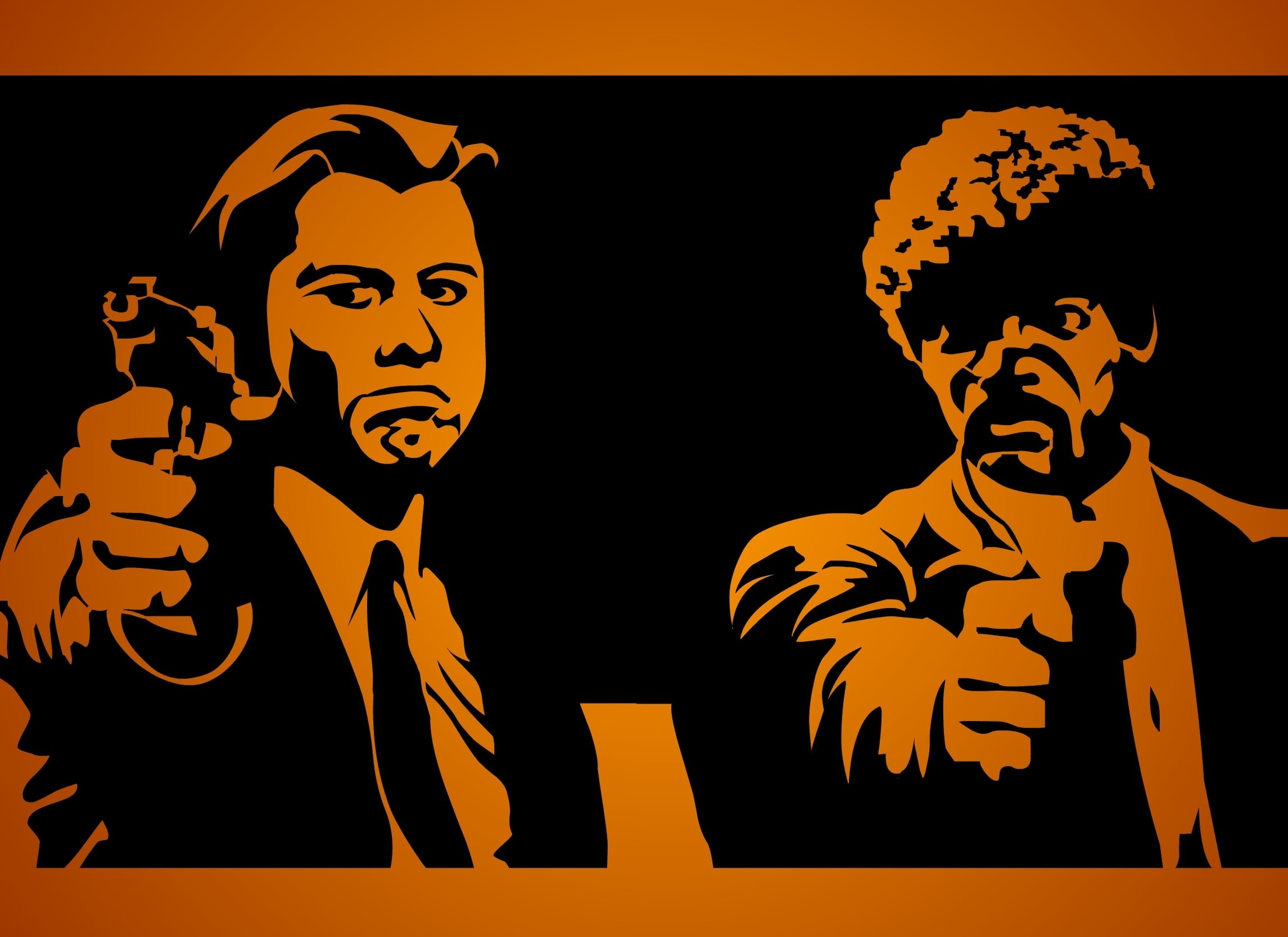 John Travolta, headshot, young men, man, adult, vector, emotion, men, one Person, human body part, indoors, human Face, Samuel Jackson, pulp fiction, female likeness, HD Wallpaper