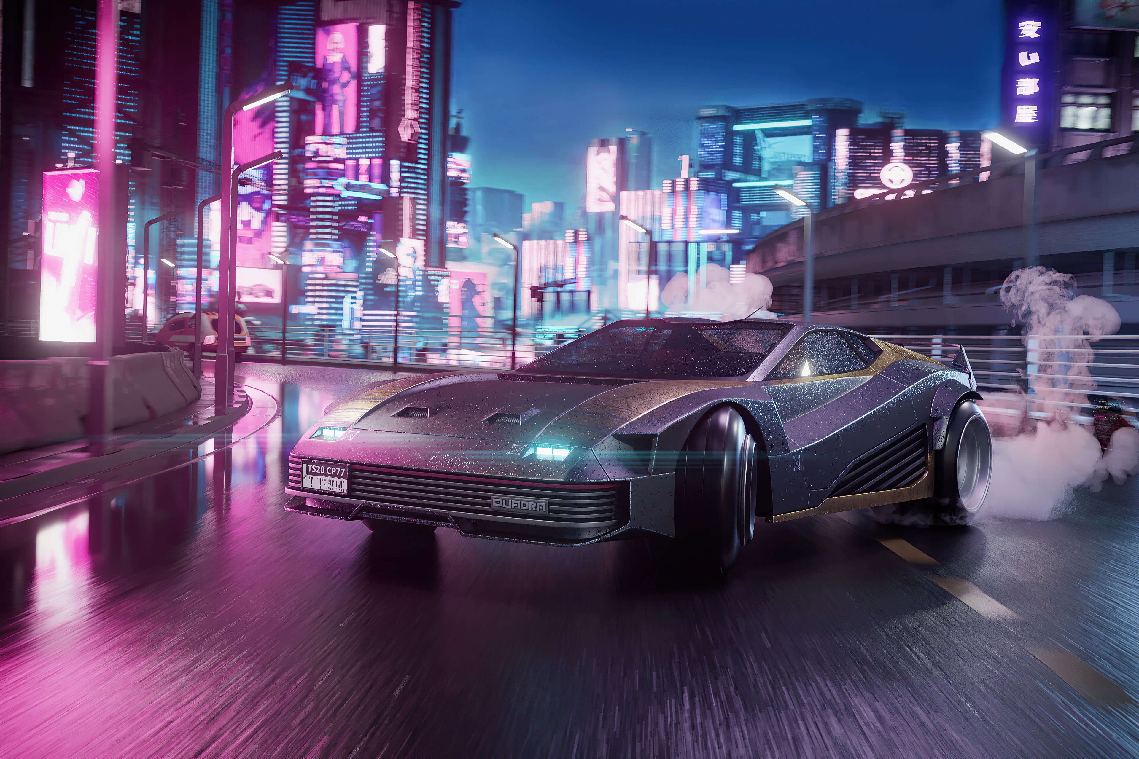 4K, Machine, Cyberpunk 2077, Game, Quadra V-Tech, HD Wallpaper