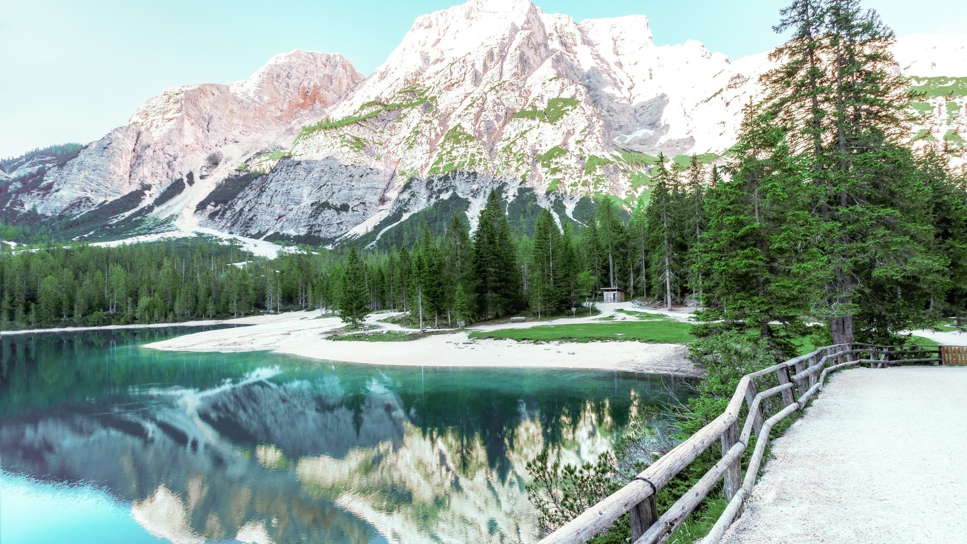 day, beauty in nature, tranquility, growth, environment, water, conifers, tranquil scene, non-urban scene, mountain, lake, green color, tree, no people, HD Wallpaper