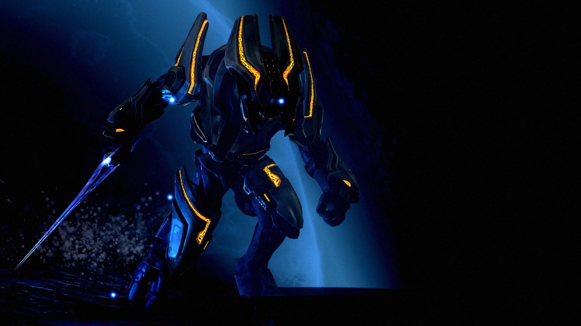 video, games, art, halo, hd, sangheili, swords, 1080P, HD Wallpaper