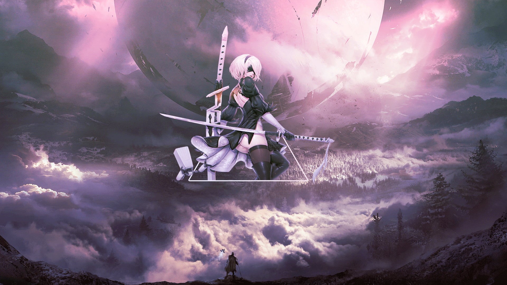 A2 (Nier: Automata), PlayStation 4, 1080P, Yorha unit no.9 type s, video games, anime, HD Wallpaper