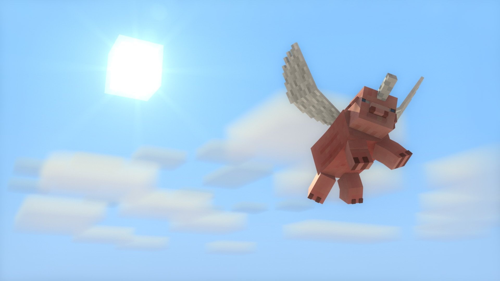 art, carton, toy, representation, mid-air, backgrounds, clip, Mojang, Pig, cross, symbol, cloud - Sky, art and craft, fantasy, airplane, outdoors, no people, HD Wallpaper
