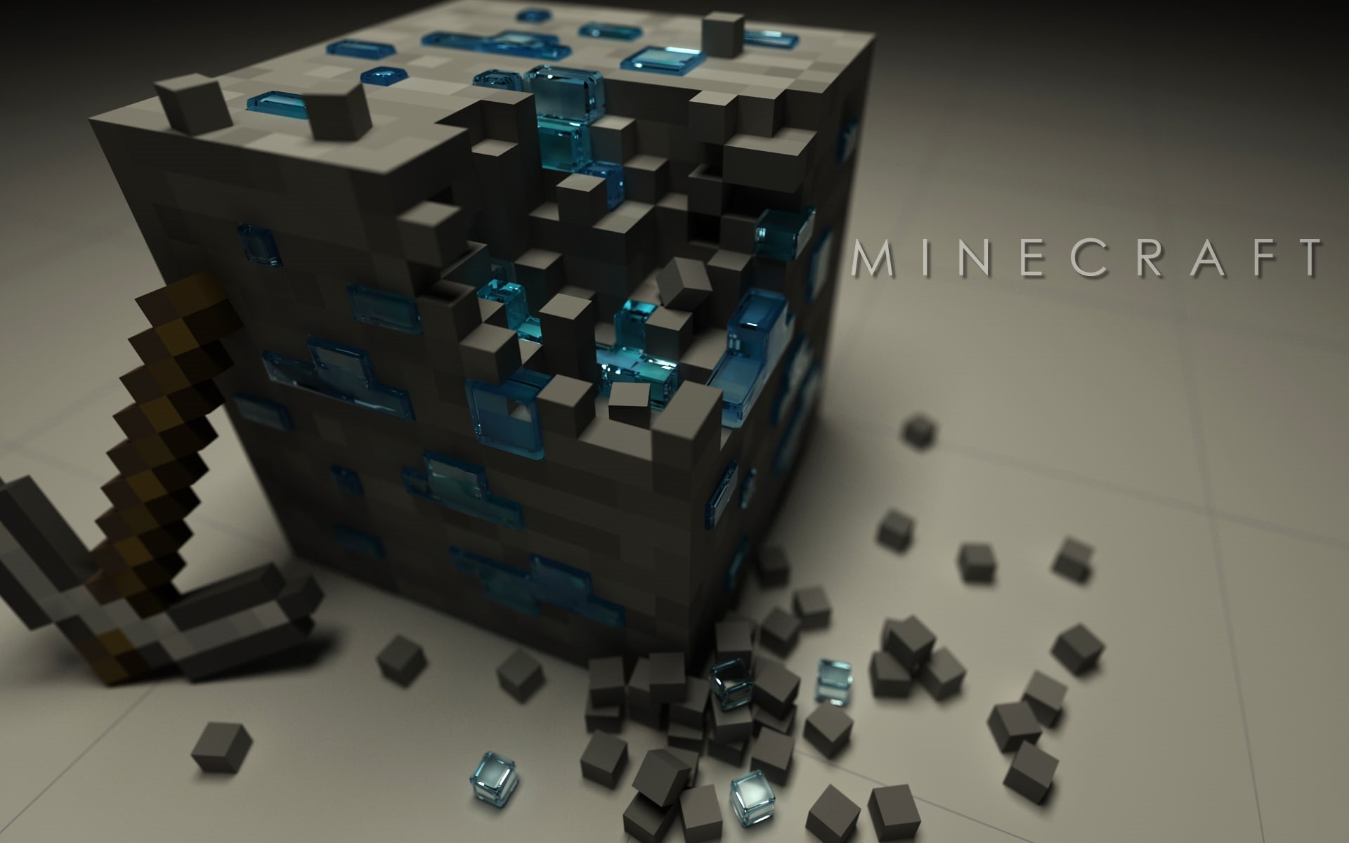 Minecraft, Mojang, 1080P, Ore (Minecraft), Video Game, Logo, Pickaxe, HD Wallpaper
