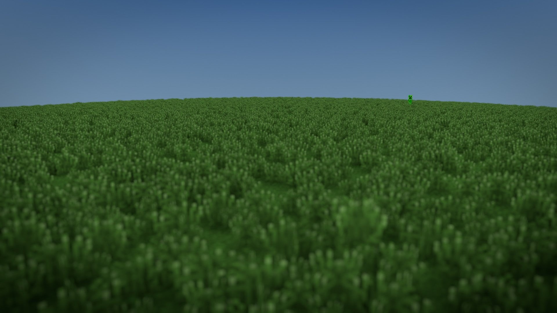 beauty in nature, 1080P, no people, rural scene, scenics - nature, crop, growth, clear sky, Mojang, green color, blue, Grass, horizon, environment, horizon over land, HD Wallpaper
