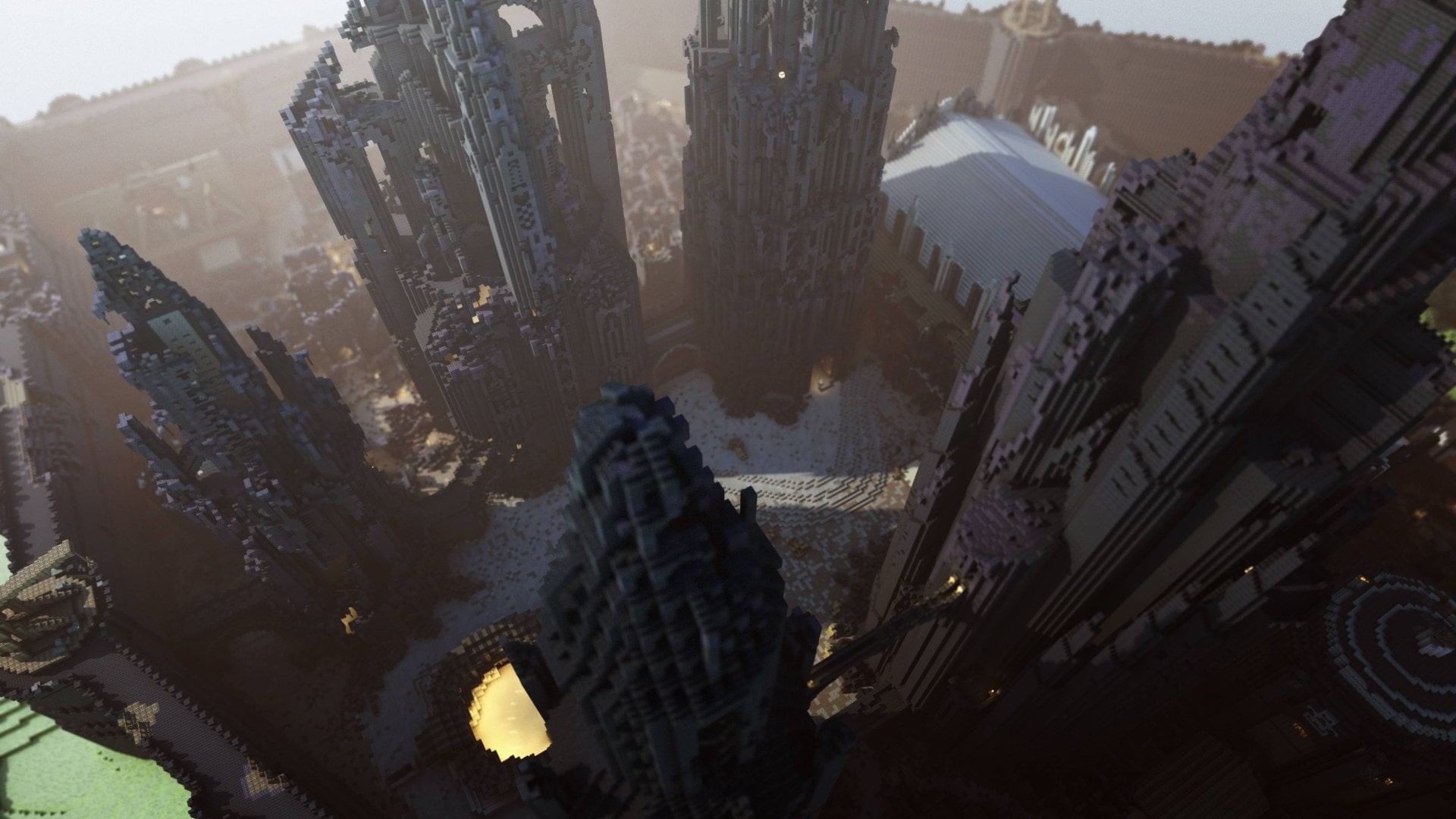 architecture, succulent plant, building exterior, beauty in nature, transportation, day, growth, Skyscraper, tree, sunlight, 1080P, cactus, Mojang, Video Game, HD Wallpaper
