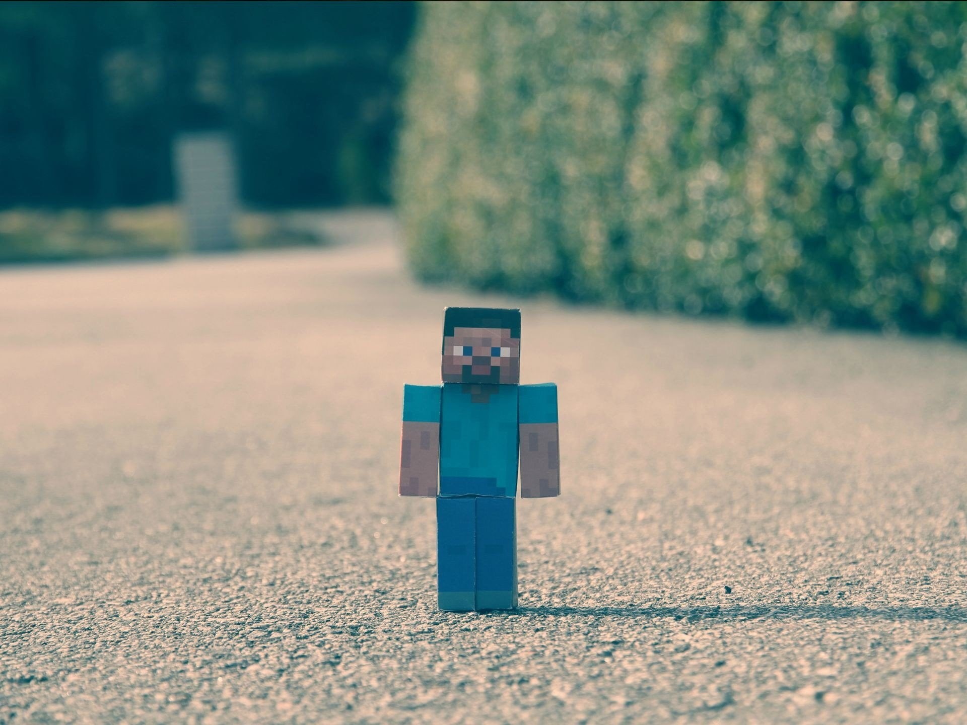 selective focus, field, human representation, outdoors, 1080P, surface level, nature, land, Mojang, toy, robot, safety, day, single object, representation, HD Wallpaper