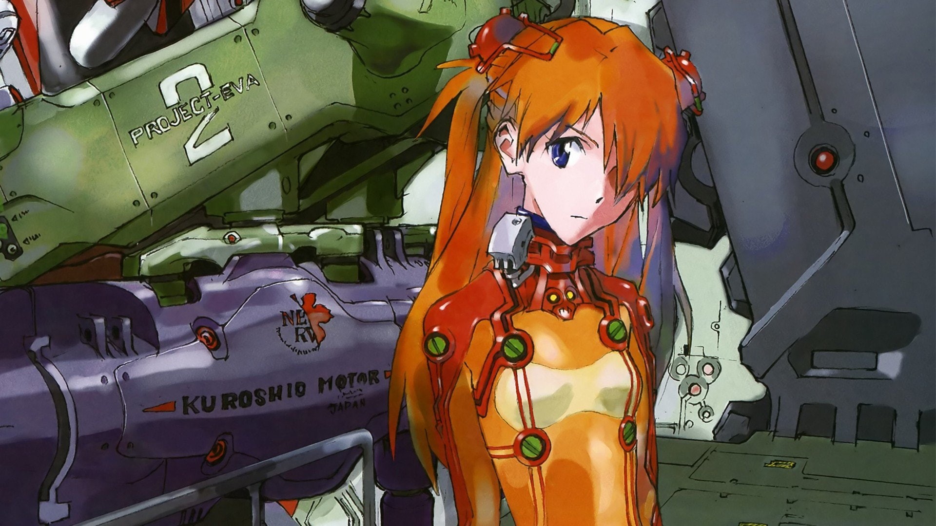 neon, genesis, soryu, 1080P, evangelion, langley, asuka, rebuild, HD Wallpaper