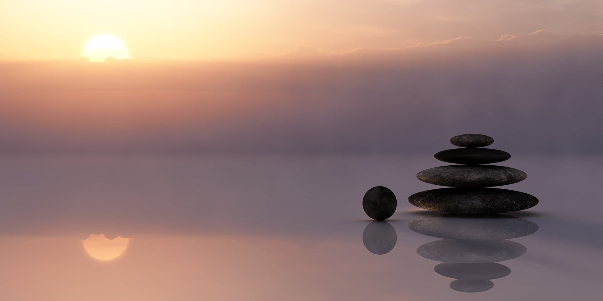 cloud - sky, contemplation, 1080P, wellness, sun, daytime, stone, tuerrmchen, reflection, solid, meditation, outdoors, stone tower, tranquility, balance, HD Wallpaper