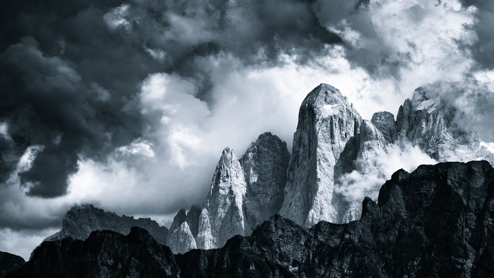 Jakub Polomski, fragment, mist, scenics - nature, mountain peak, British Columbia, non-urban scene, 1080P, tranquility, cloud - sky, geology, Dolomites (mountains), HD Wallpaper