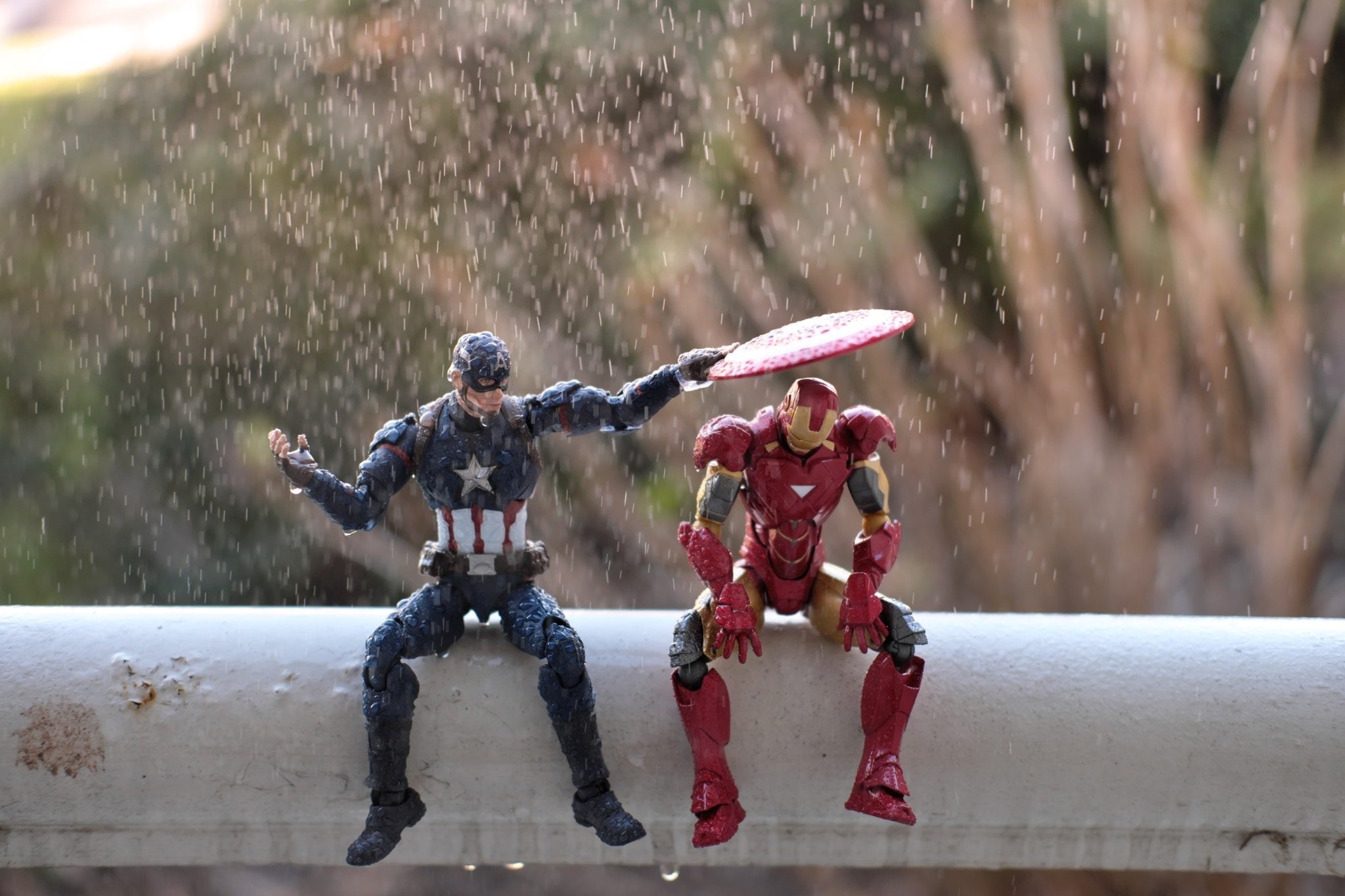 toys, Pete Tapang, Iron man, 1080P, friends, Captain America, humor, 500px, HD Wallpaper