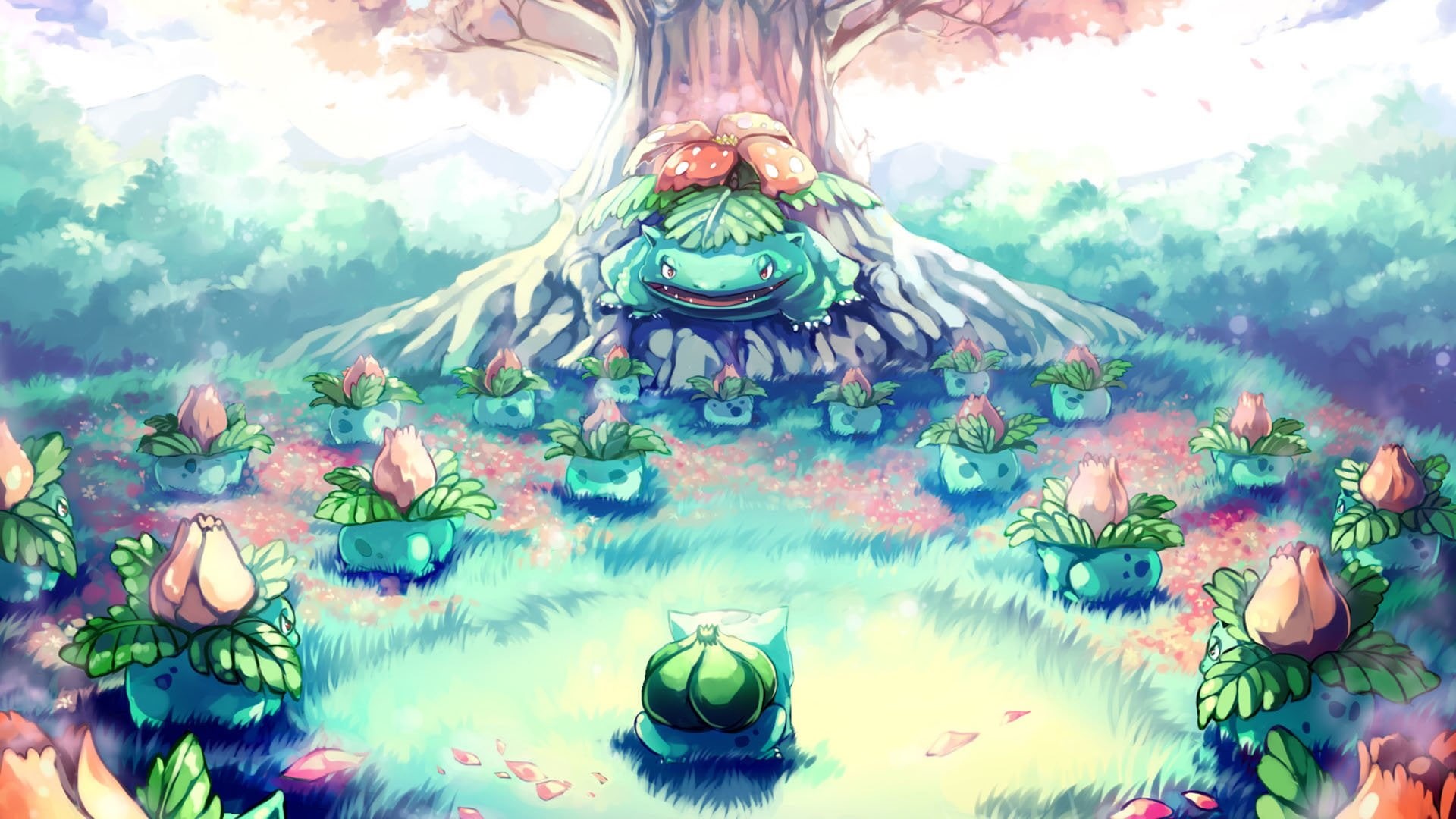 nature, belief, flowering plant, male likeness, human representation, Grass Pokémon, Venusaur (Pokémon), flower, religion, plant, no people, beauty in nature, HD Wallpaper