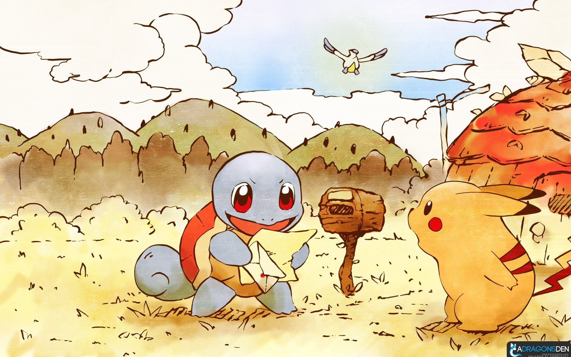 Pokémon, Pokémon Mystery Dungeon: Red Rescue Team, Latias (Pokémon), Squirtle (Pokémon), Pikachu, 1080P, HD Wallpaper