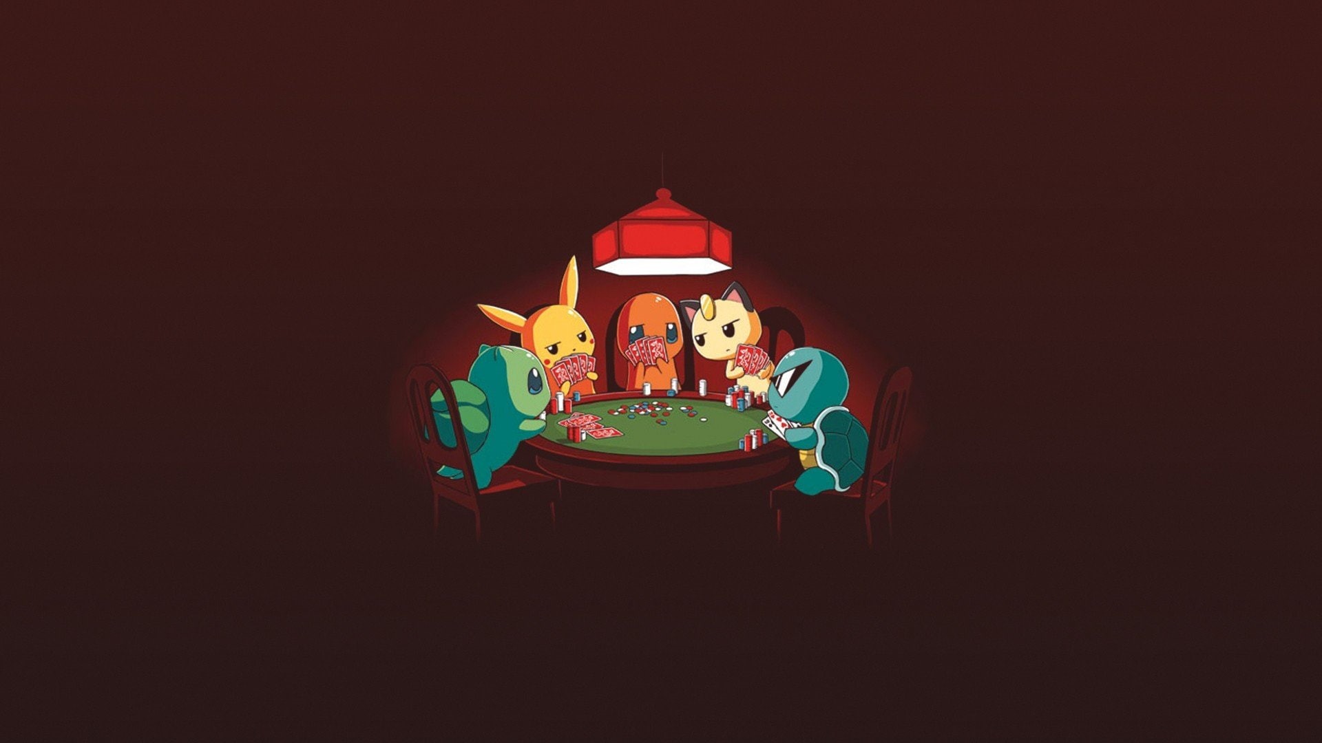 1080P, poker, Squirtle, pokemon, Pikachu, Meowth, Charmander, Bulbasaur, HD Wallpaper
