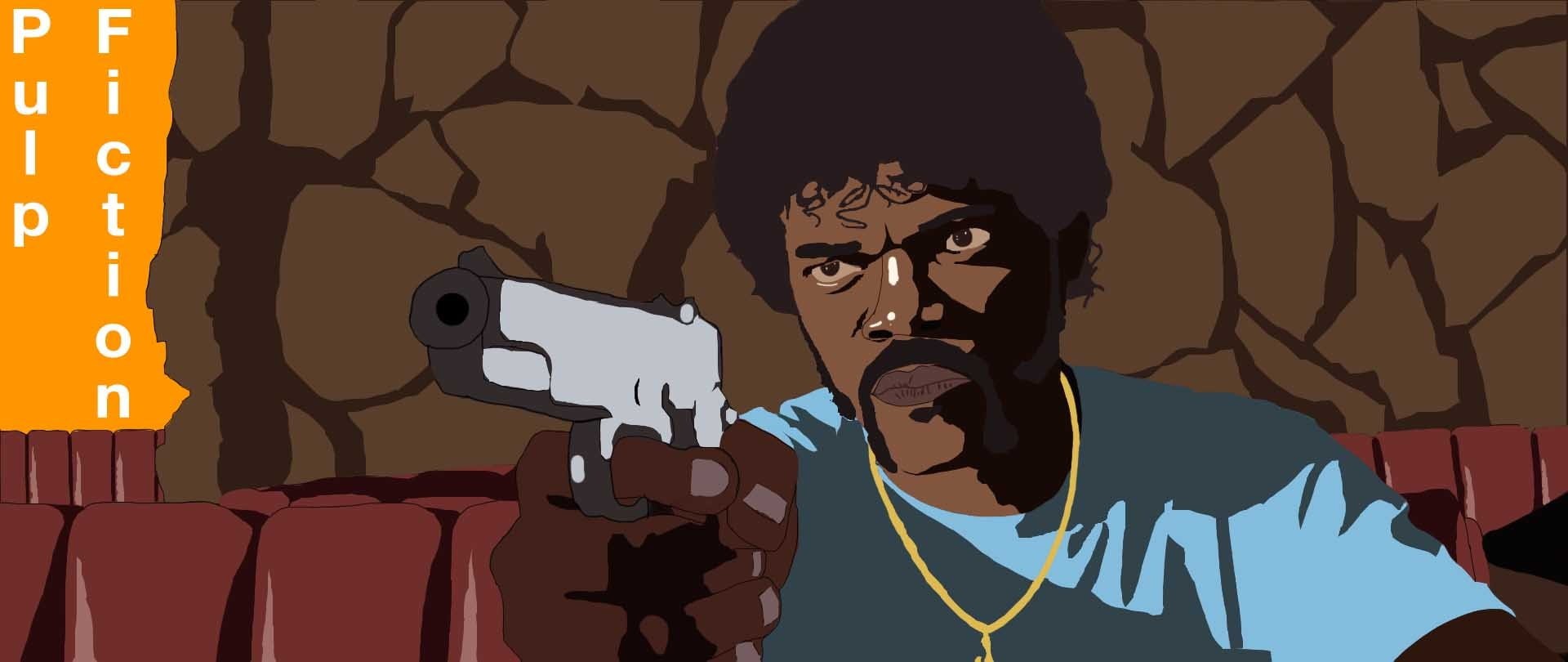 1080P, samuel l_ jackson jules winnfield pulp fiction gun minimalism, HD Wallpaper