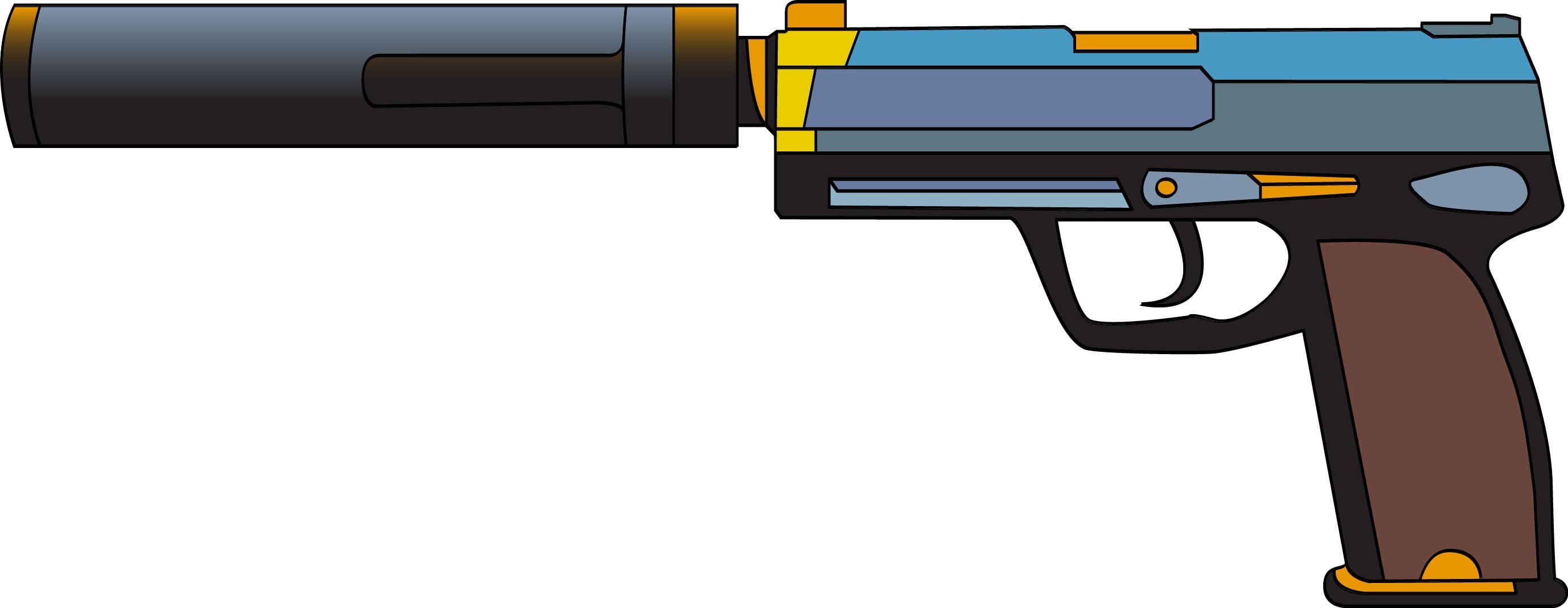 gray, usp, yellow, transportation, no people, pistol, push button, cut out, computer, white color, technology, copy space, machinery, blue, 2K, computer icon, HD Wallpaper