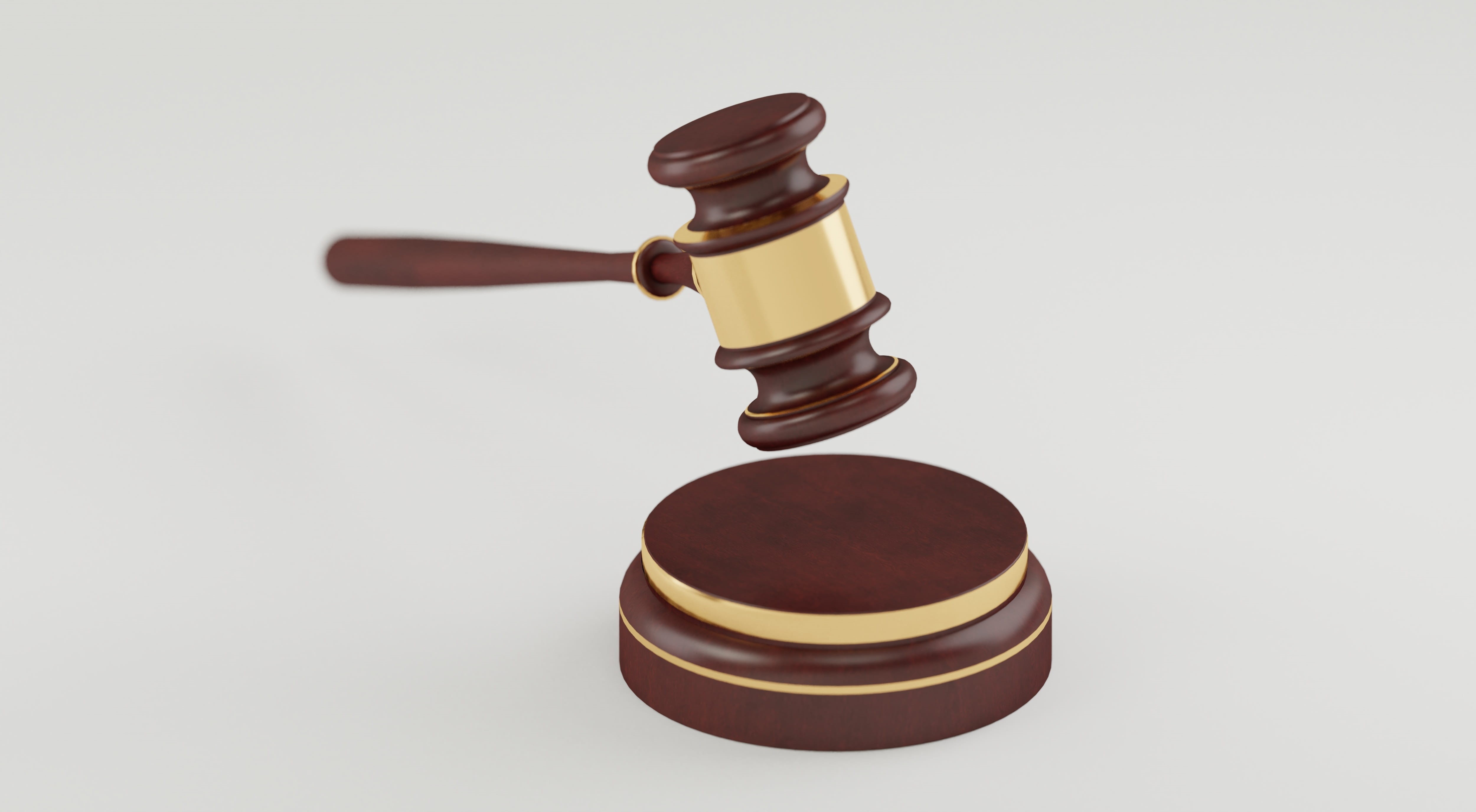 court, gavel, indoors, authority, justice - concept, bang, law, sentence, single object, bid, punishment, courthouse, white background, gold, wooden, still life, HD Wallpaper