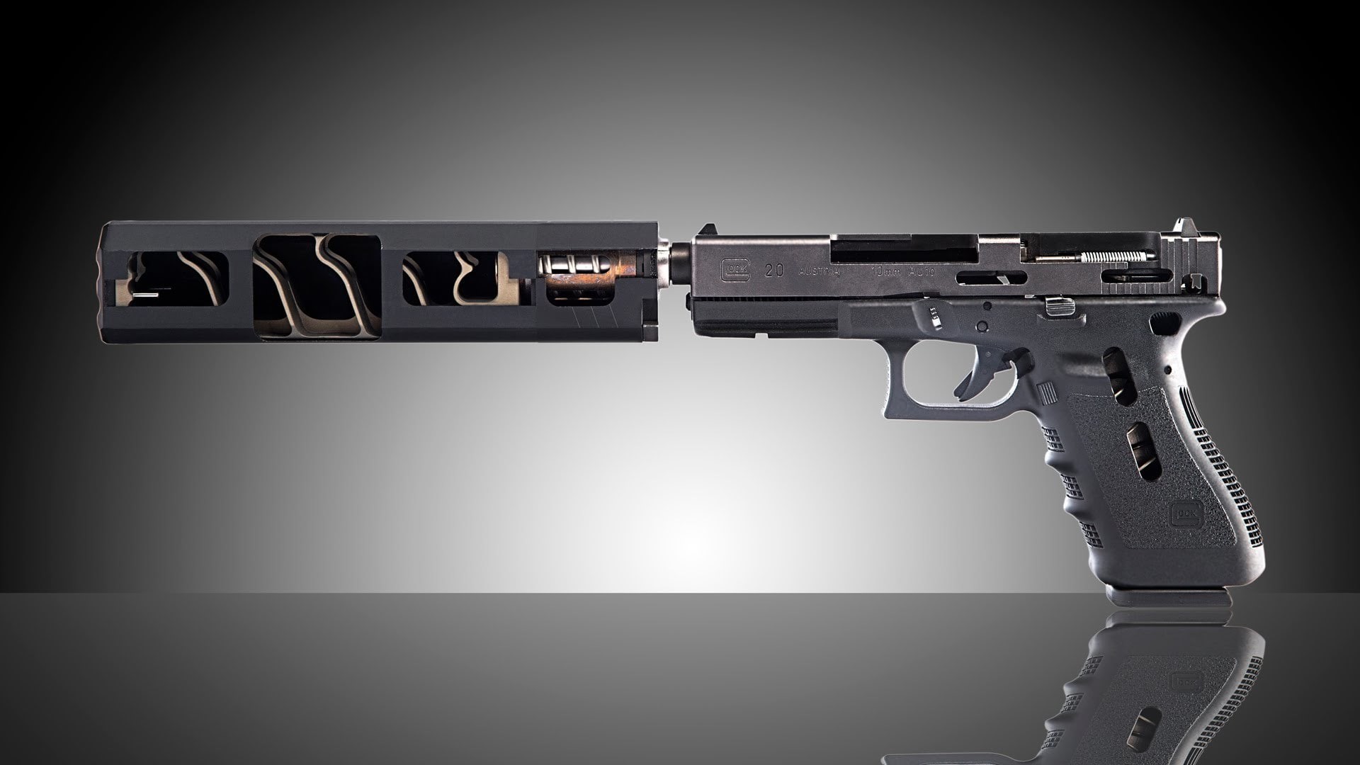 bullet, metal, crime, protection, security, violence, pistol, weapons, indoors, danger, handgun, social issues, self-loading, no people, 1080P, gray background, HD Wallpaper
